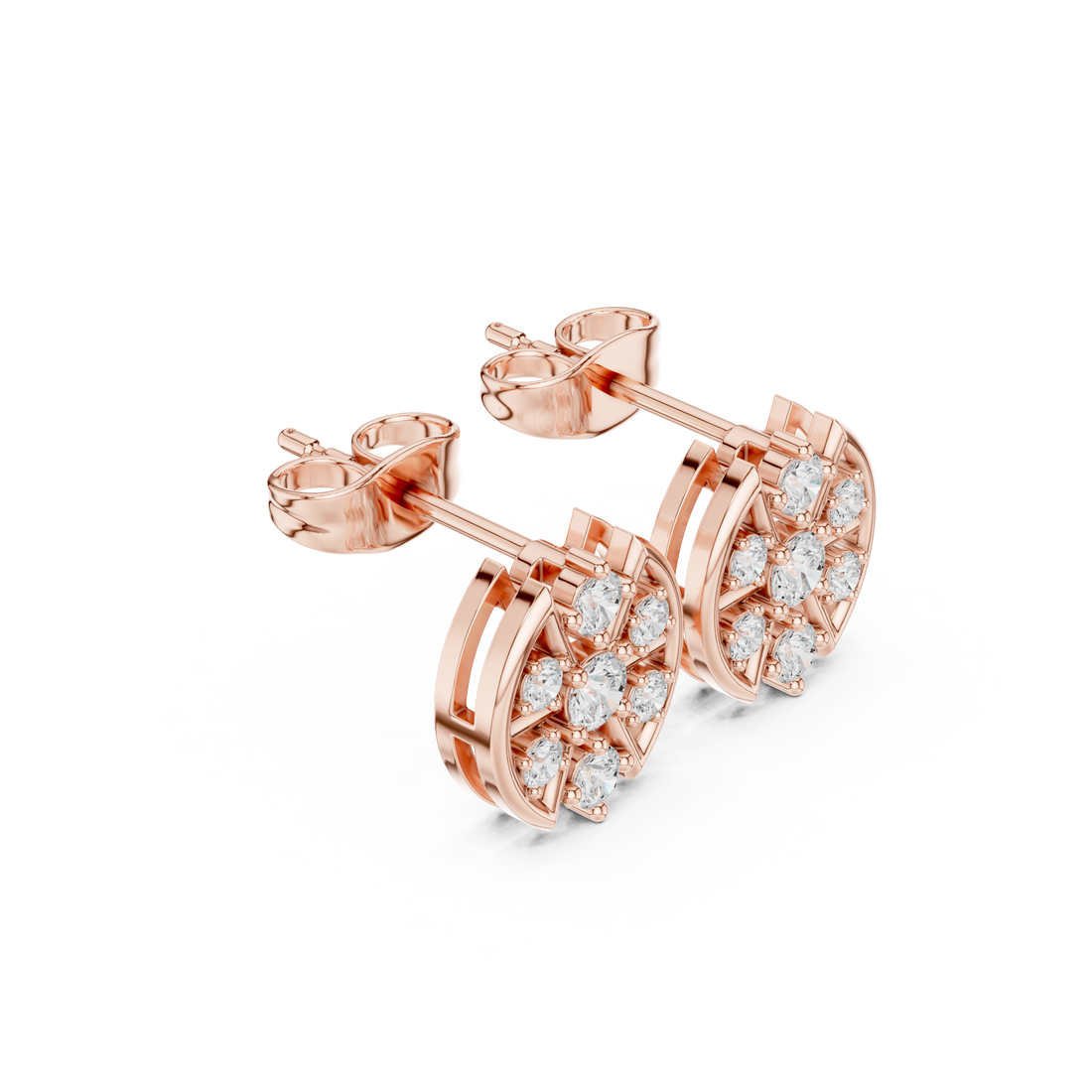 Diamond jacket earrings with added sparkle frame.