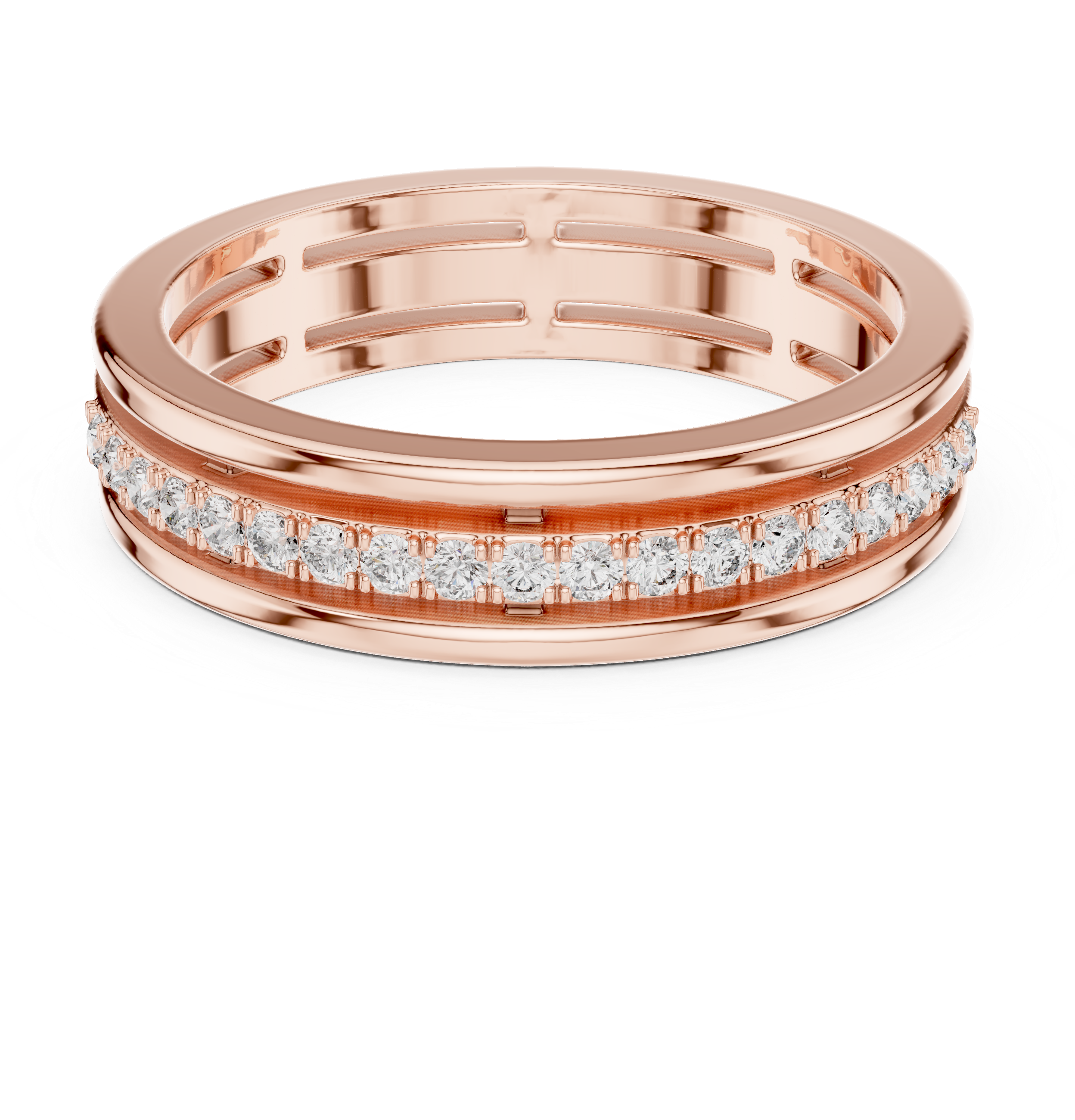 Thin band engagement ring with elegance.