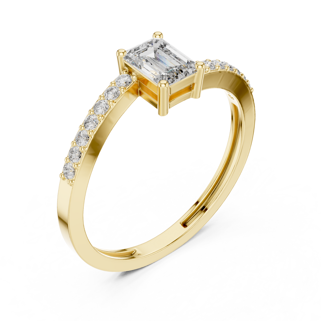 Halo gemstone ring with sparkling border.