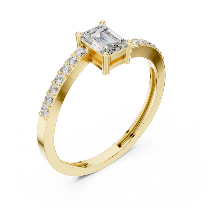 Halo gemstone ring with sparkling border.