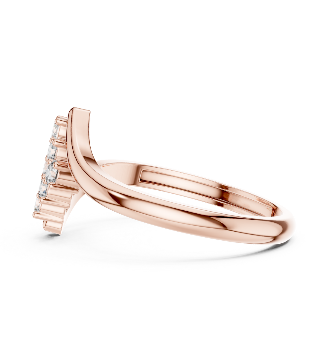 Sculptural fashion ring with bold modern shape.