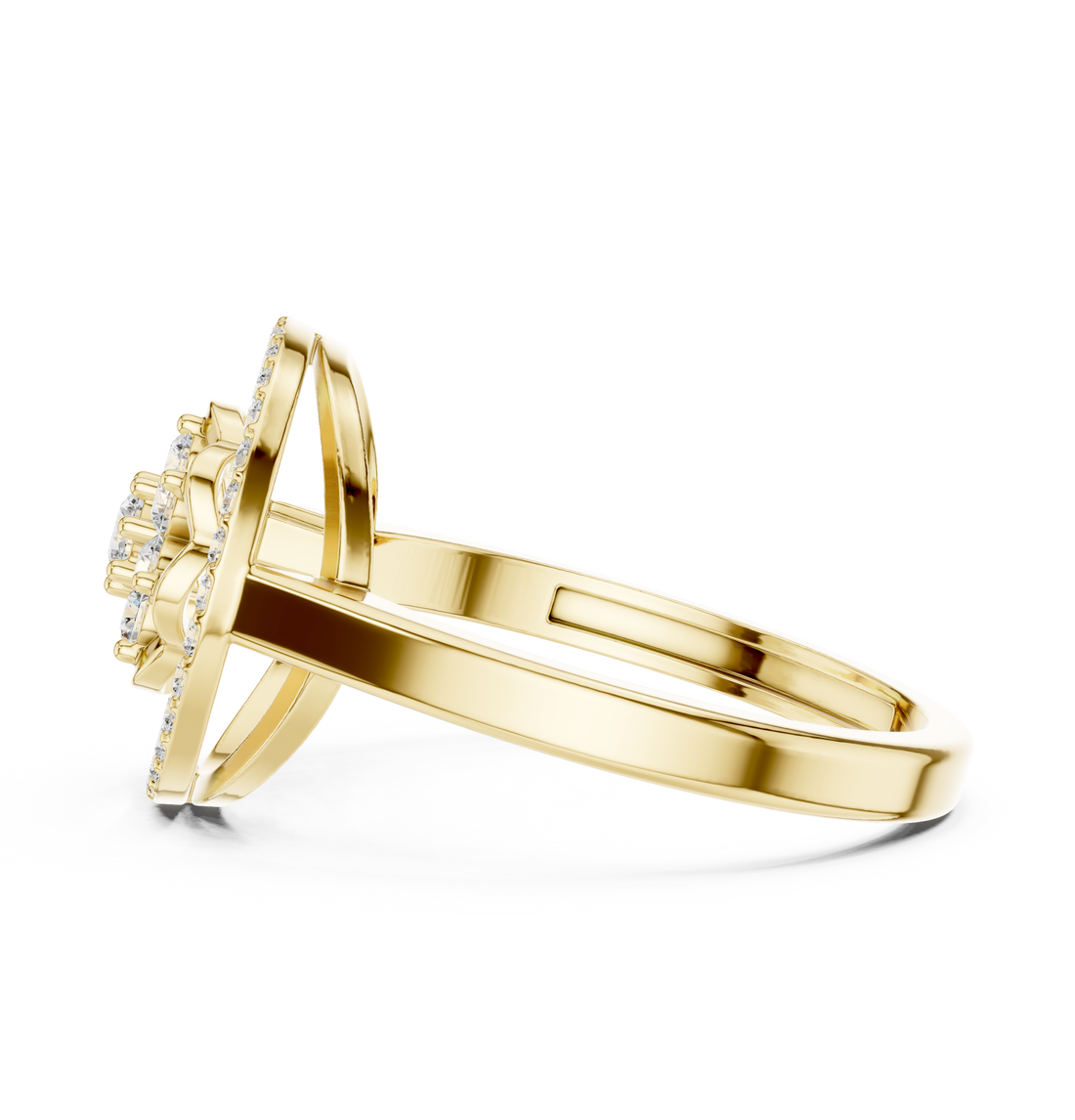 Stackable gold rings with thin polished bands.