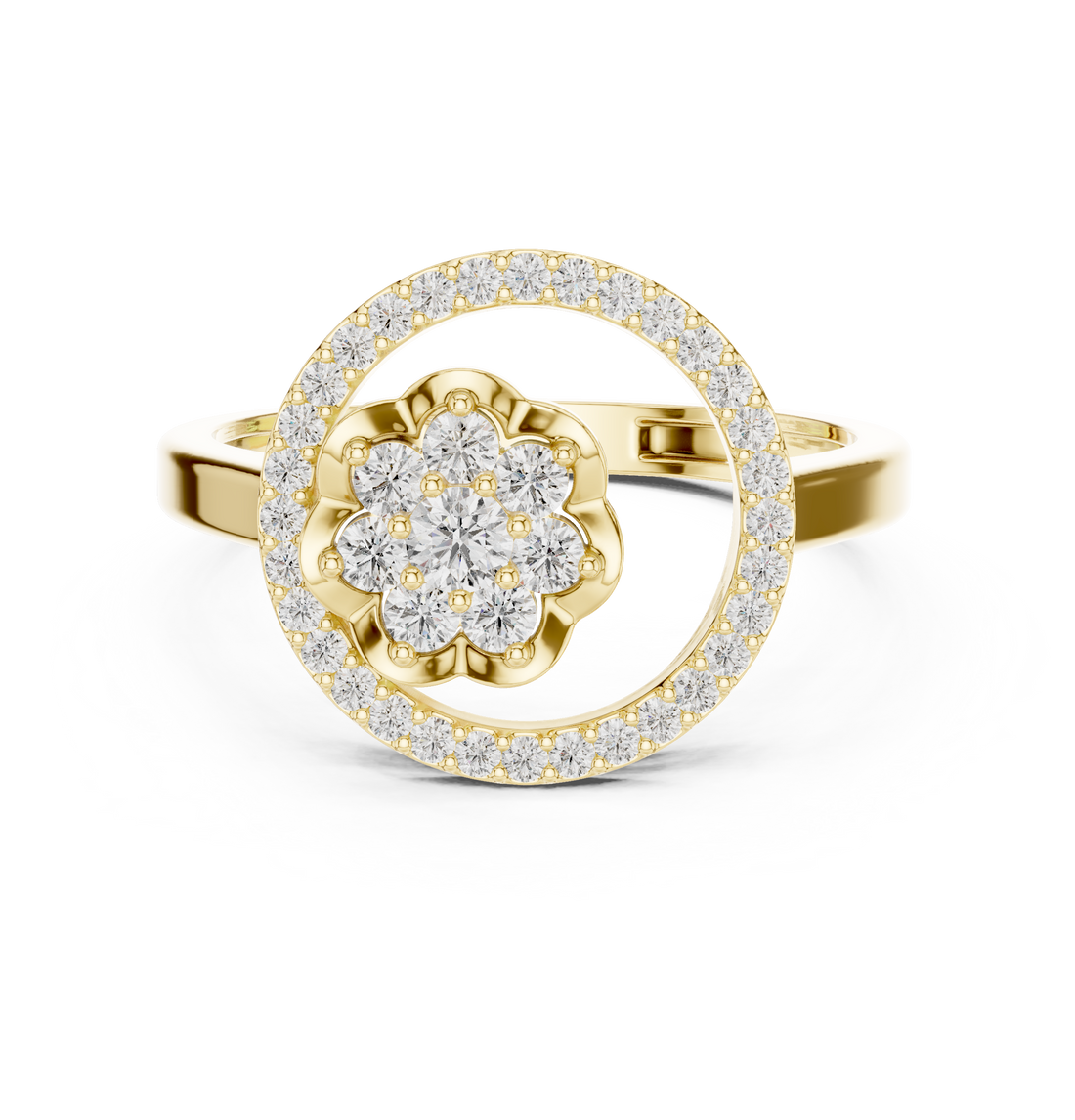 Eternity ring with full circle of diamonds.