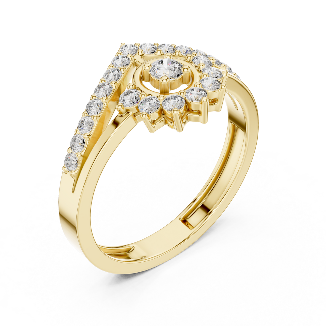 Engraved gold bangle with decorative detail.