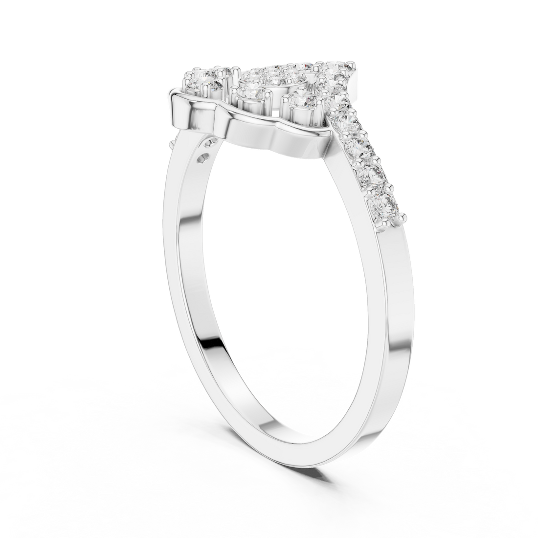 Solitaire diamond engagement ring with classic prong setting.