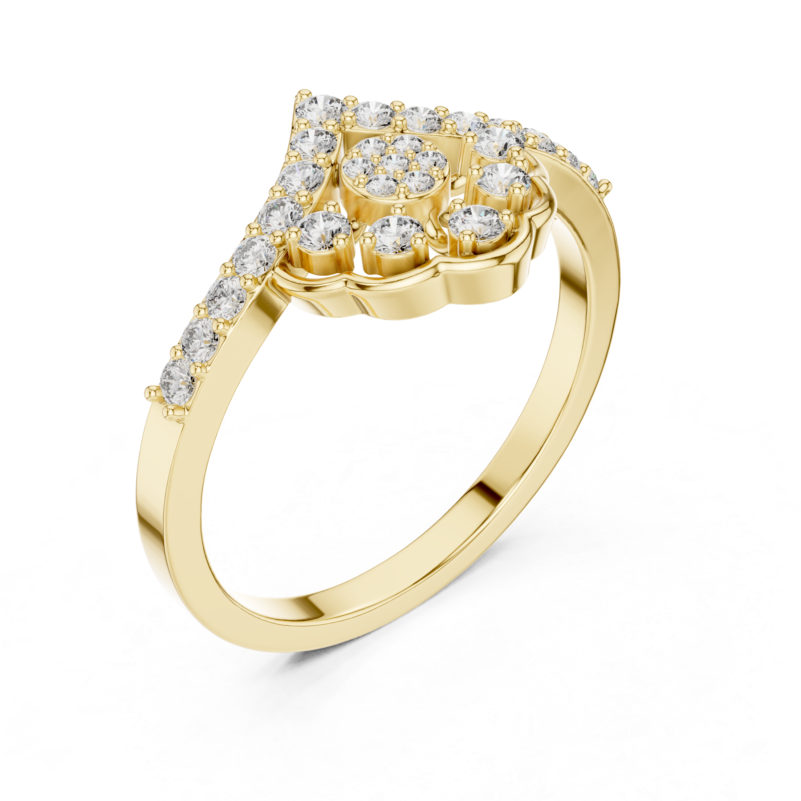 Cushion-cut engagement ring with elegant finish.