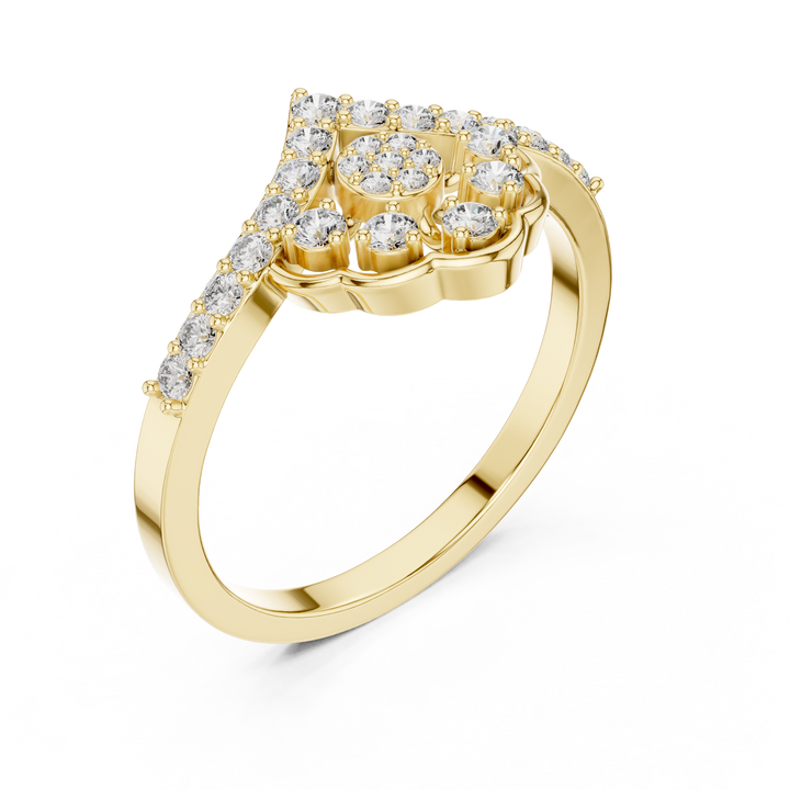 Cushion-cut engagement ring with elegant finish.