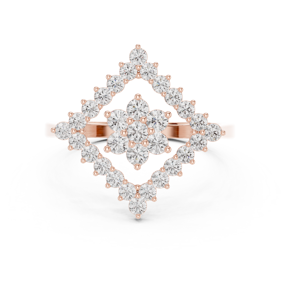 Small diamond earrings with bright sparkle.