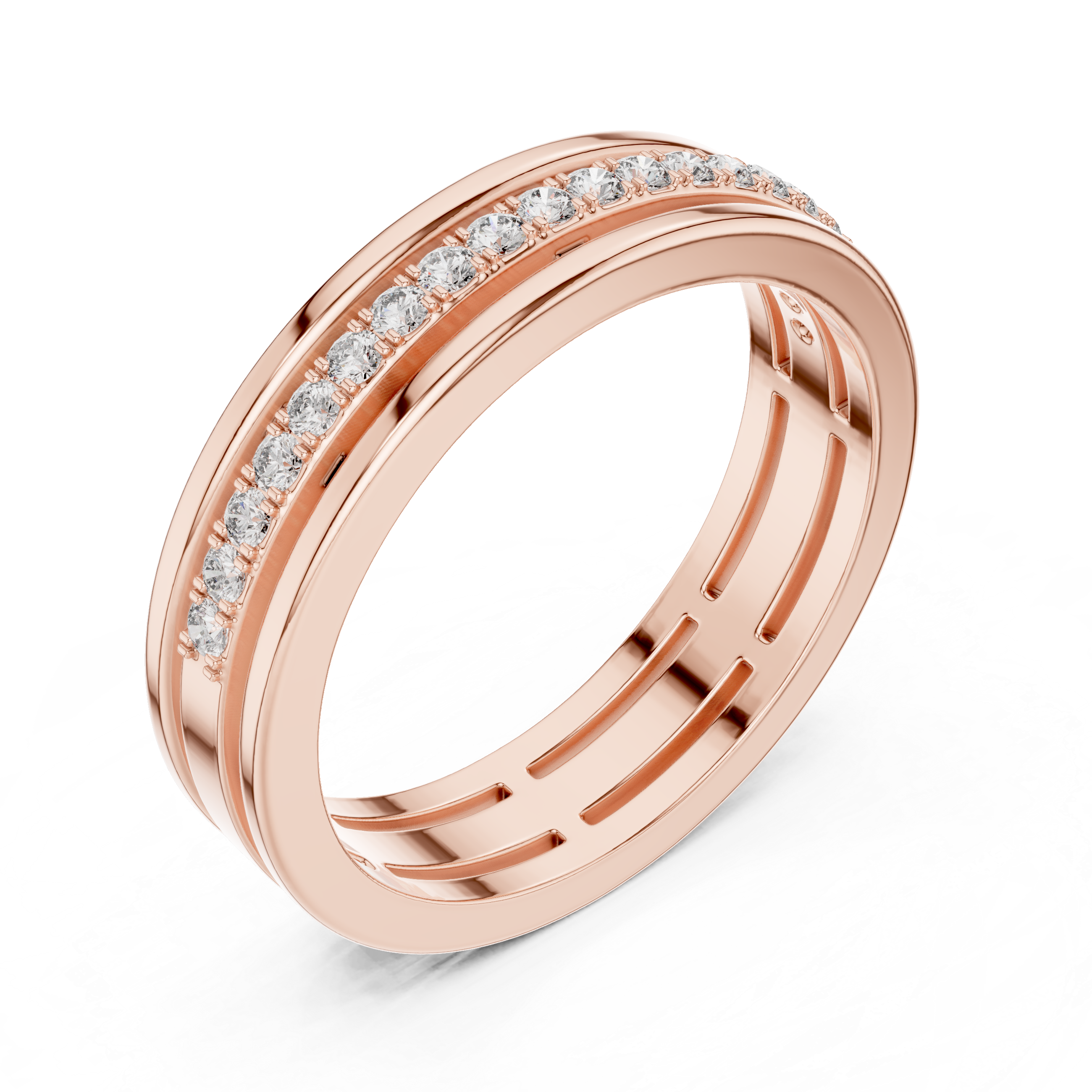 Smooth polished wedding band ring.