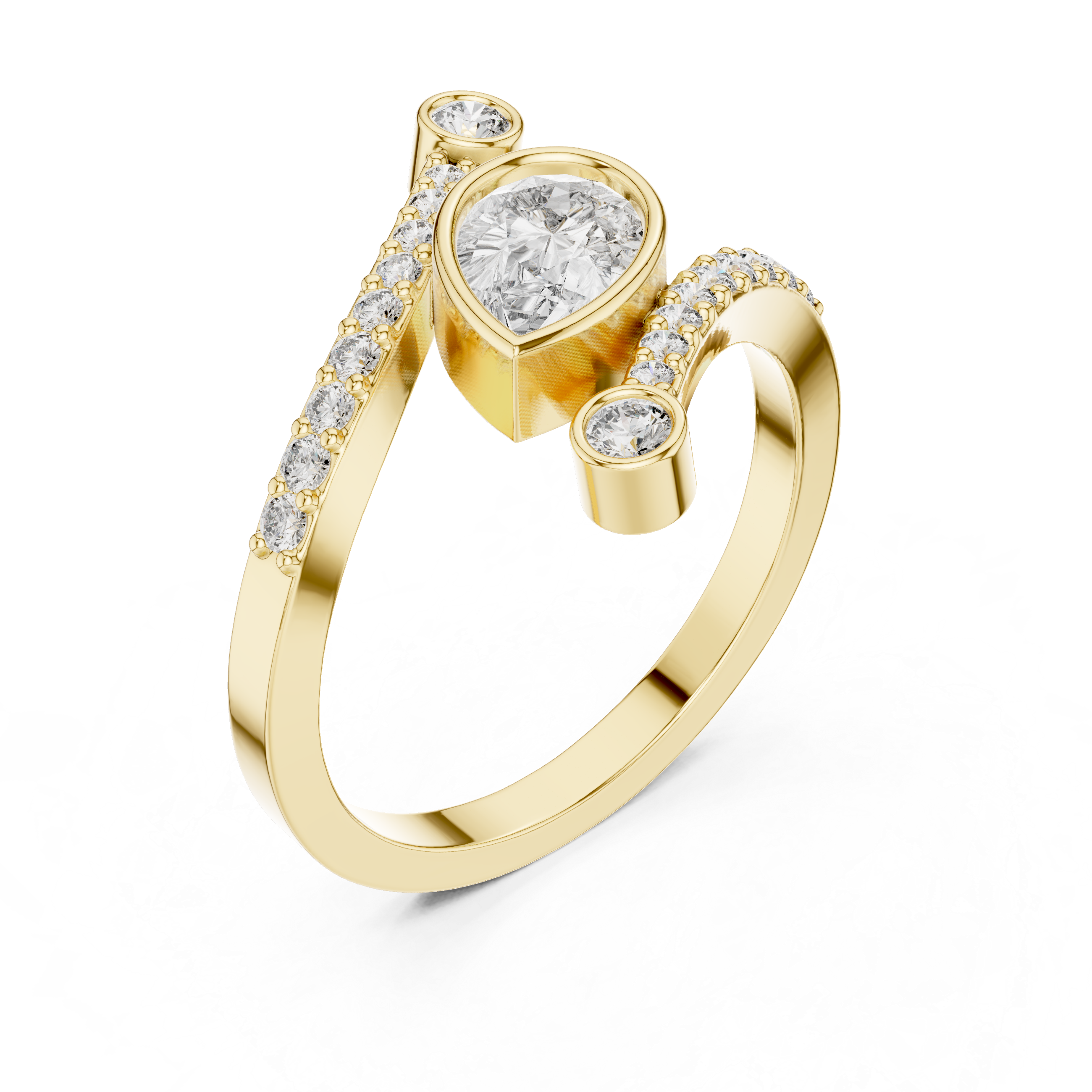 Smooth diamond ring with refined polish.