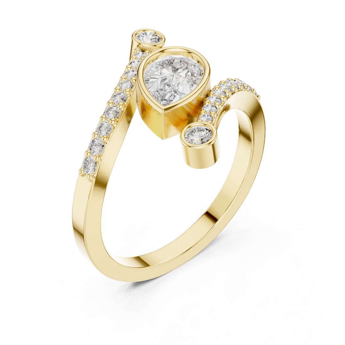 Smooth diamond ring with refined polish.