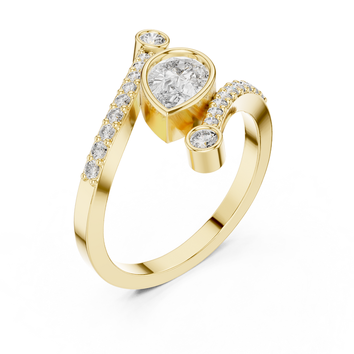 Smooth diamond ring with refined polish.