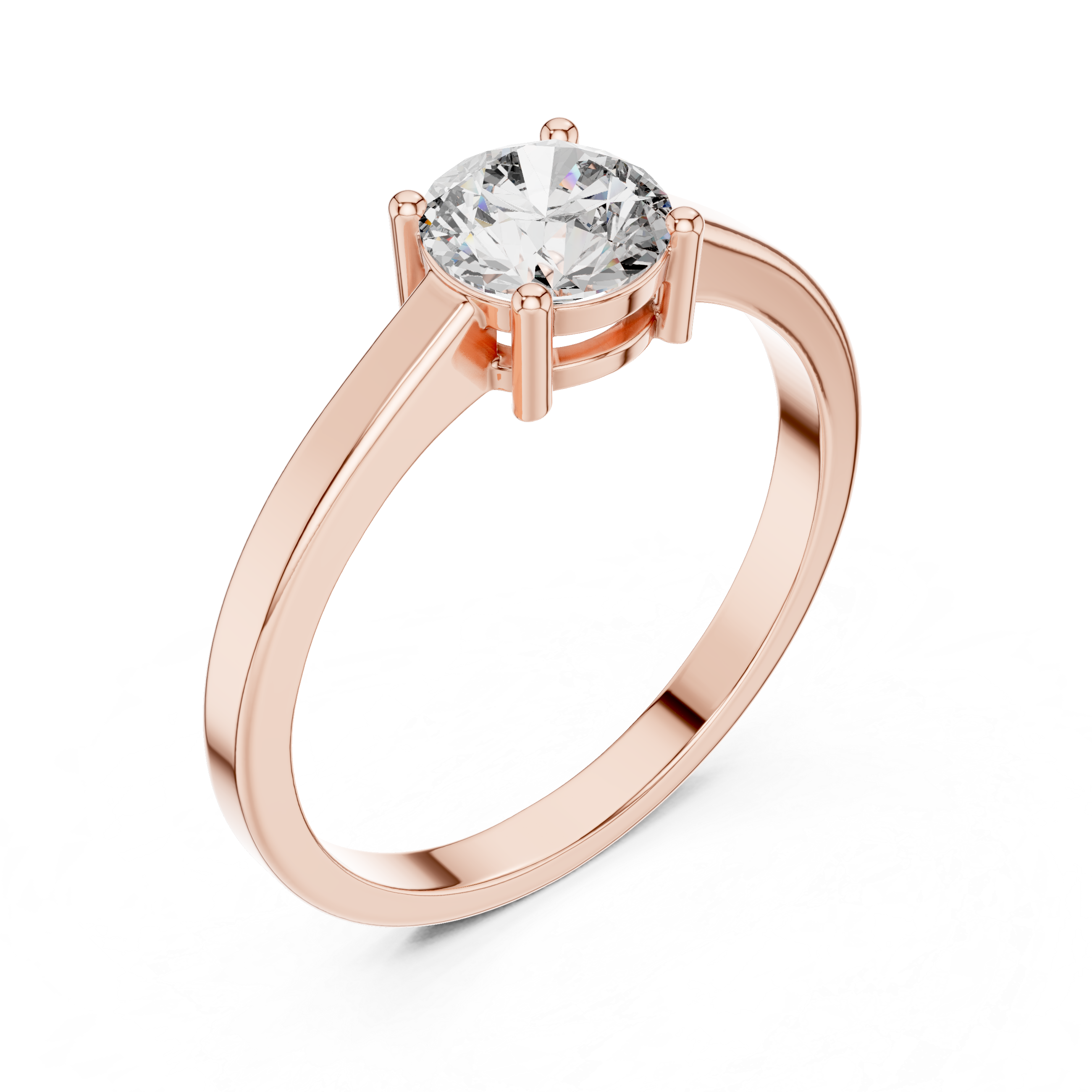 Smooth diamond ring with polished edges.