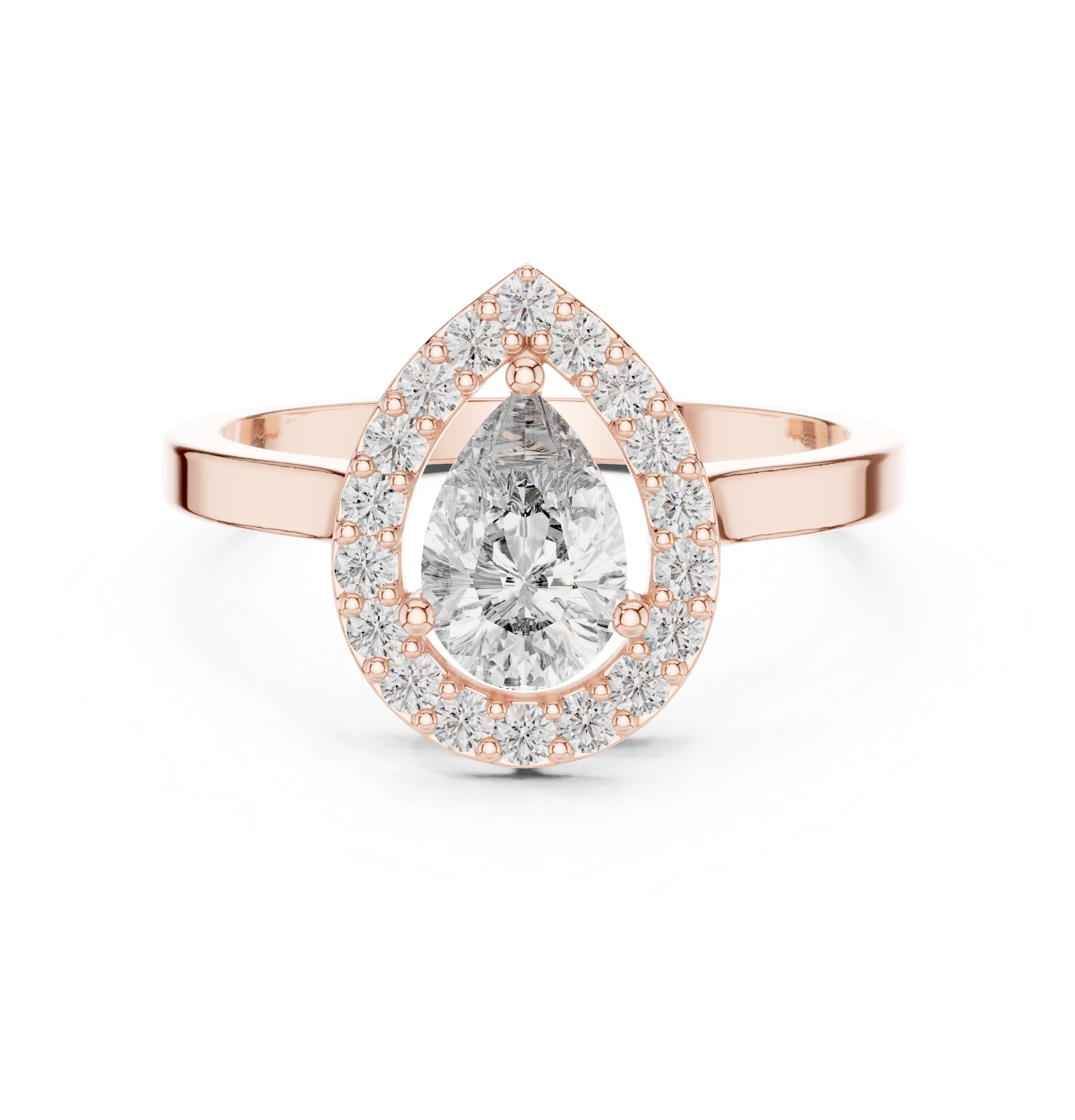 Cushion halo ring with brilliant diamond shine.