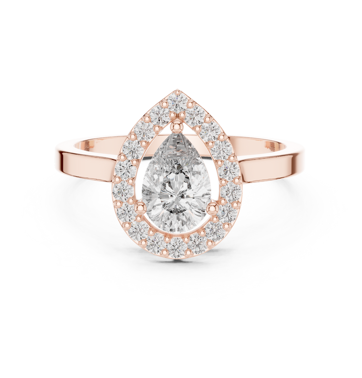 Cushion halo ring with brilliant diamond shine.