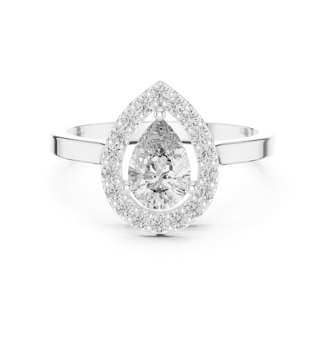 Three-row diamond ring with elegant sparkle.