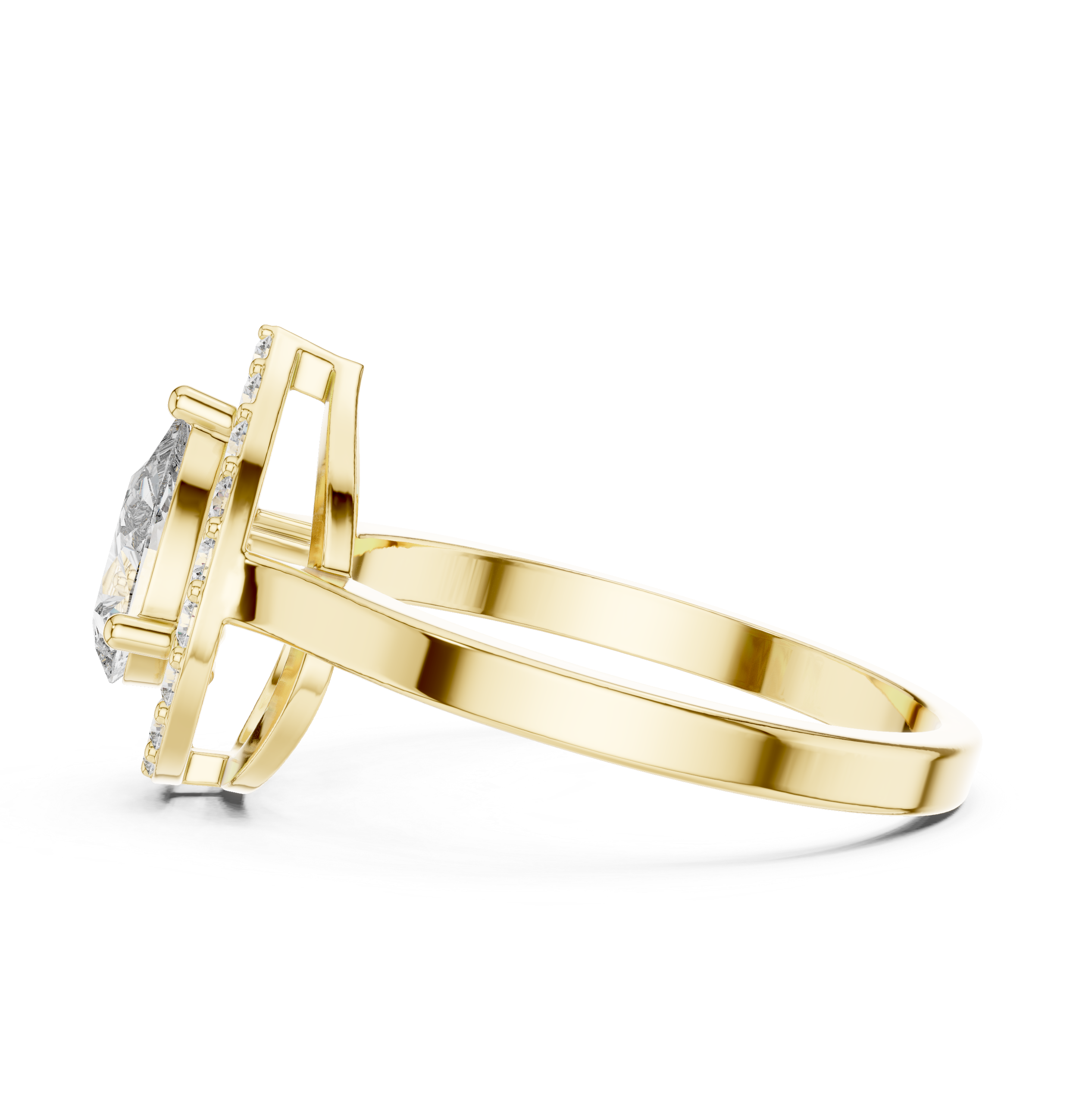 Oval gemstone ring with polished gold band.