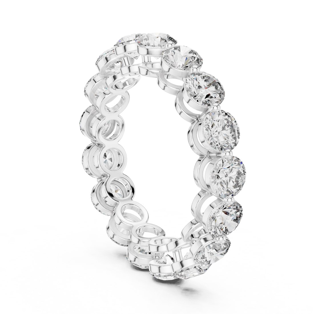 Smooth metal bracelet with sleek polish.