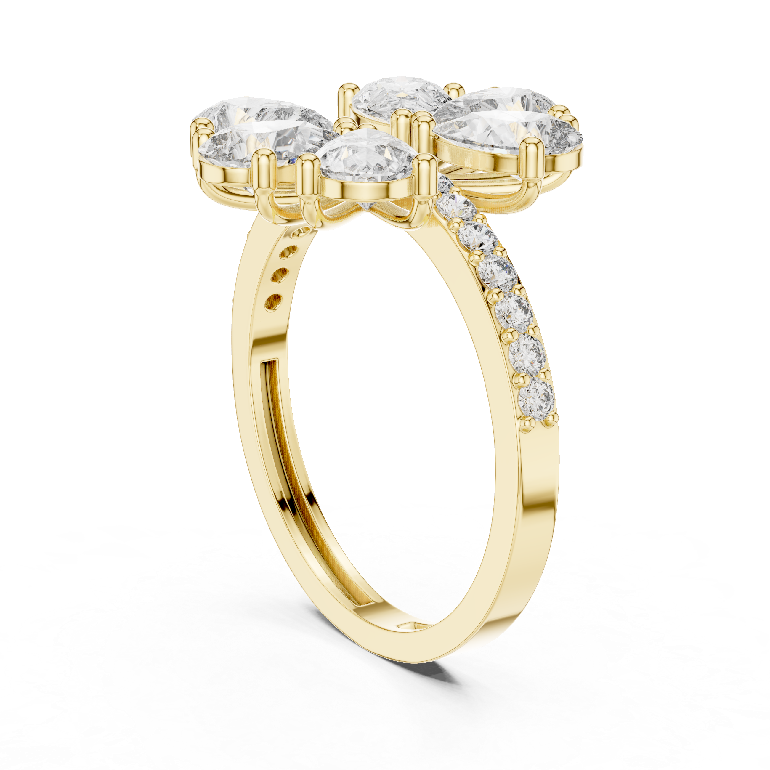 Stackable gold rings with slim polished bands.