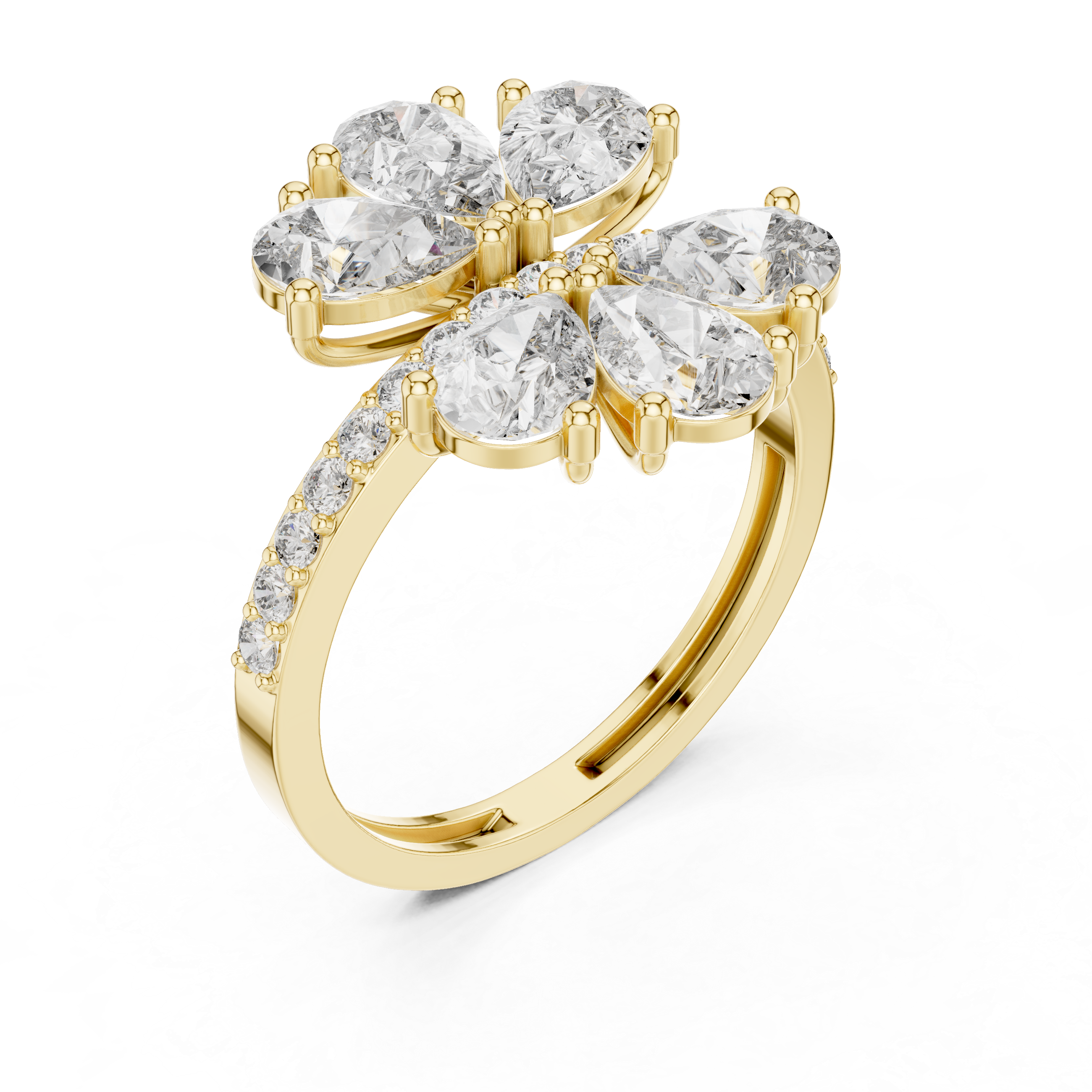 Eternity ring with continuous diamond shine.