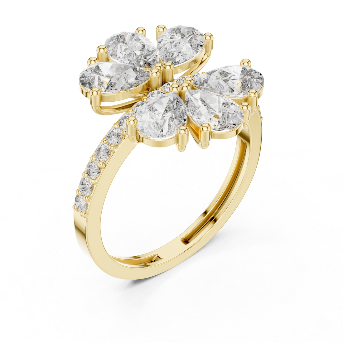 Eternity ring with continuous diamond shine.