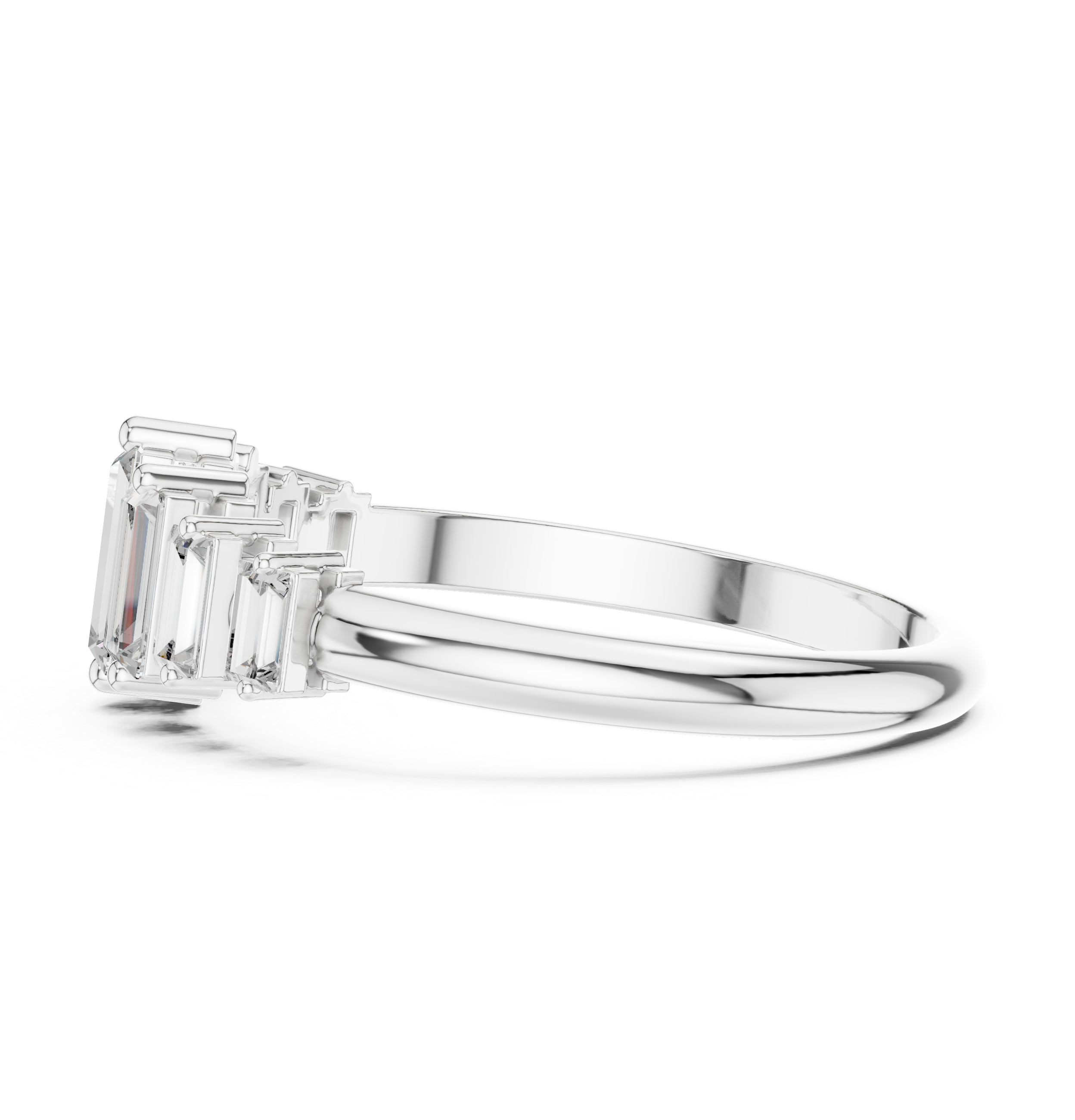 Elegant trillion-cut gemstone ring with polished gold band.