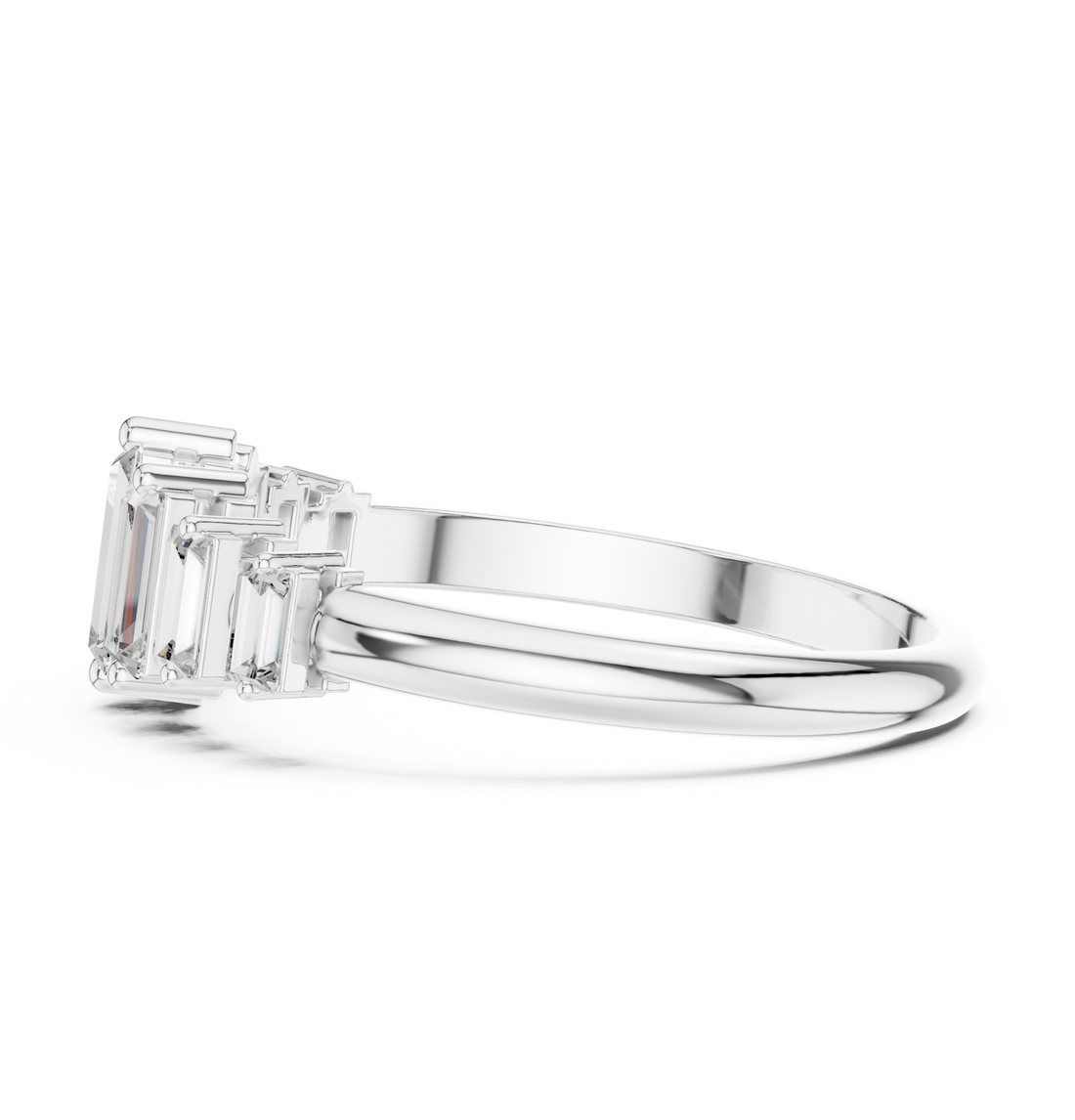 Elegant trillion-cut gemstone ring with polished gold band.