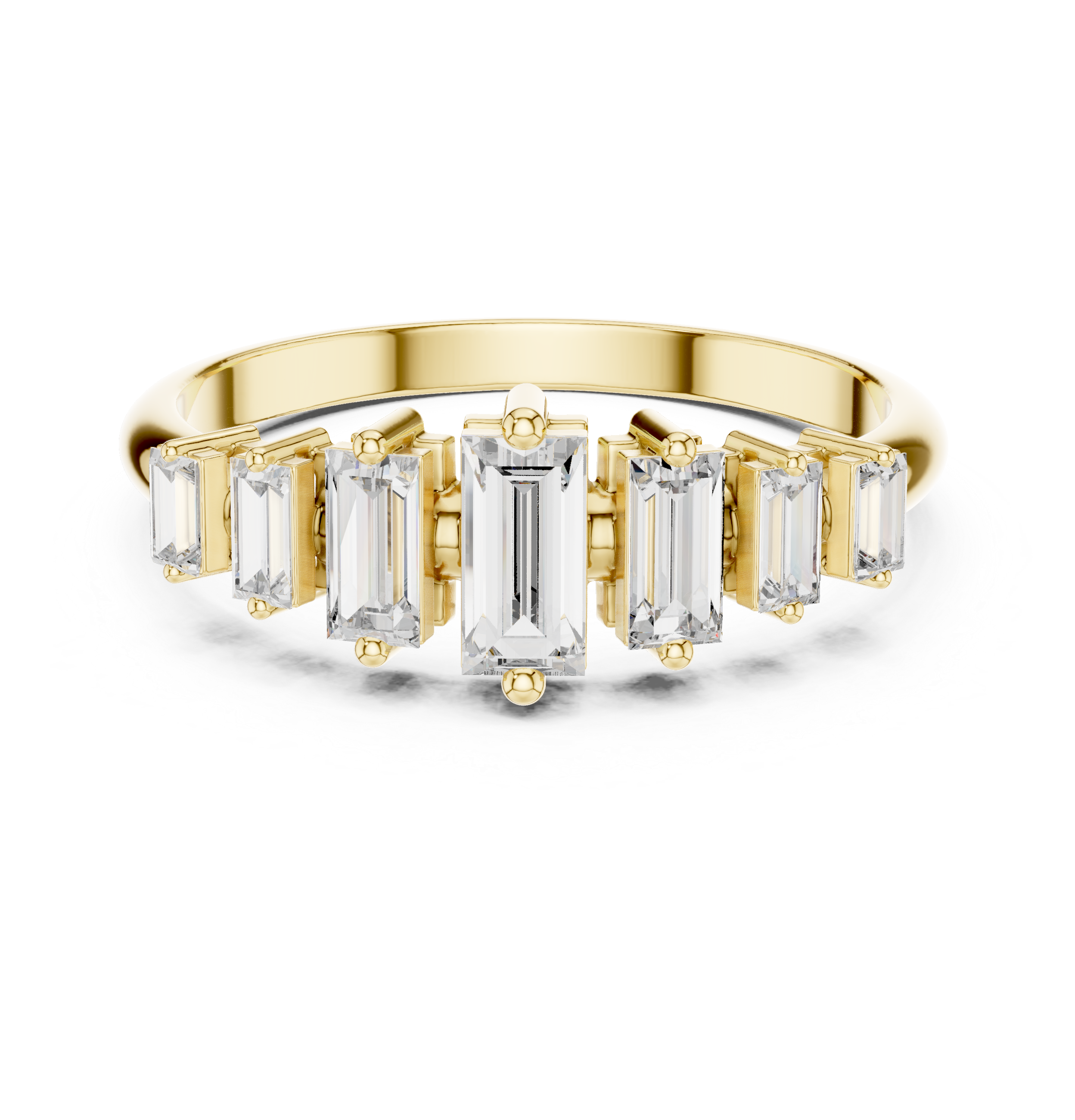 White gold solitaire band with sleek finish.