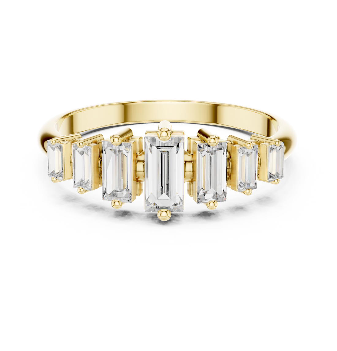 White gold solitaire band with sleek finish.