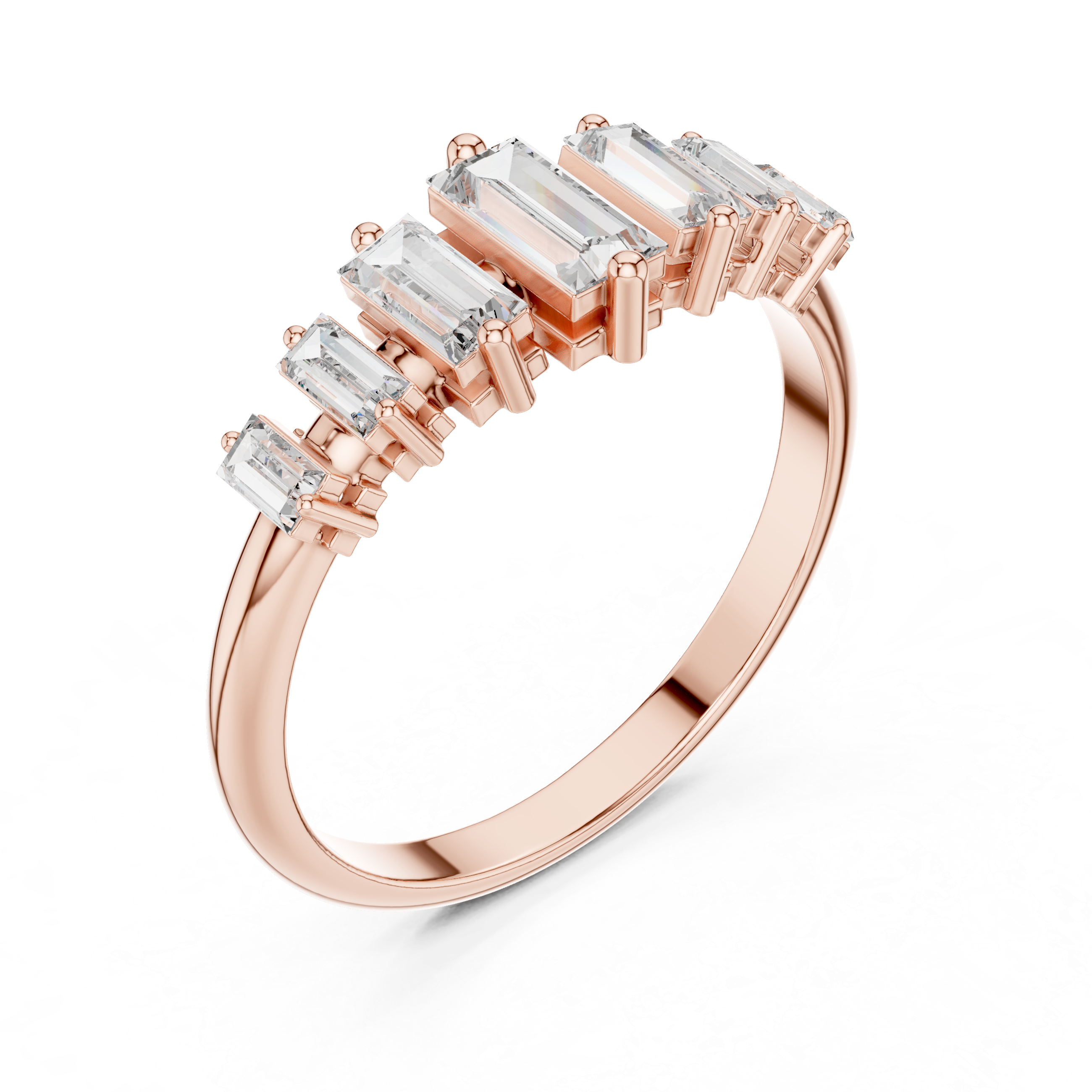 Minimal gold band with rounded edges.