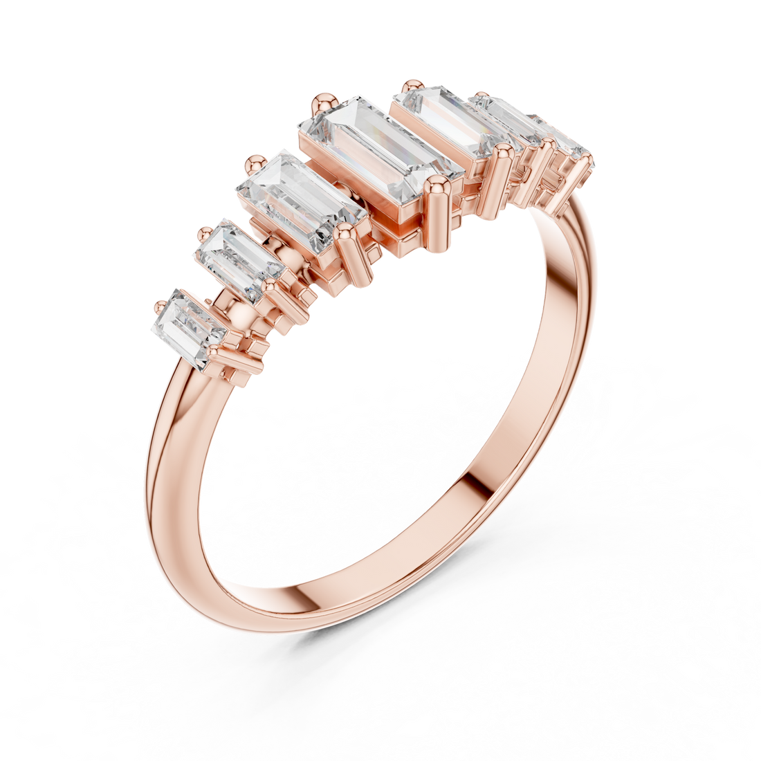 Minimal gold band with rounded edges.