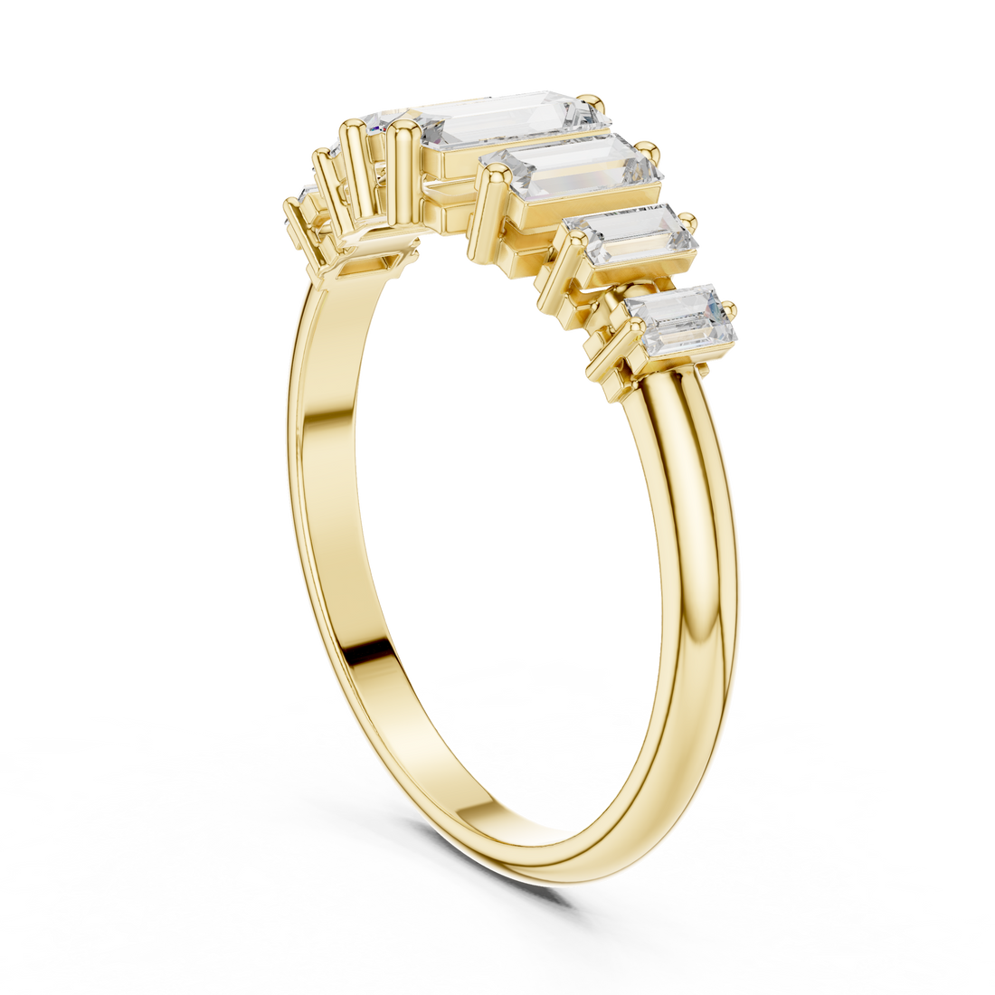 Decorative leaf design ring with carved detail.