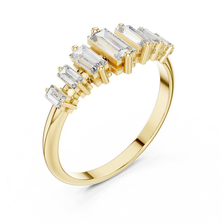 Slim eternity band with sparkling diamonds.
