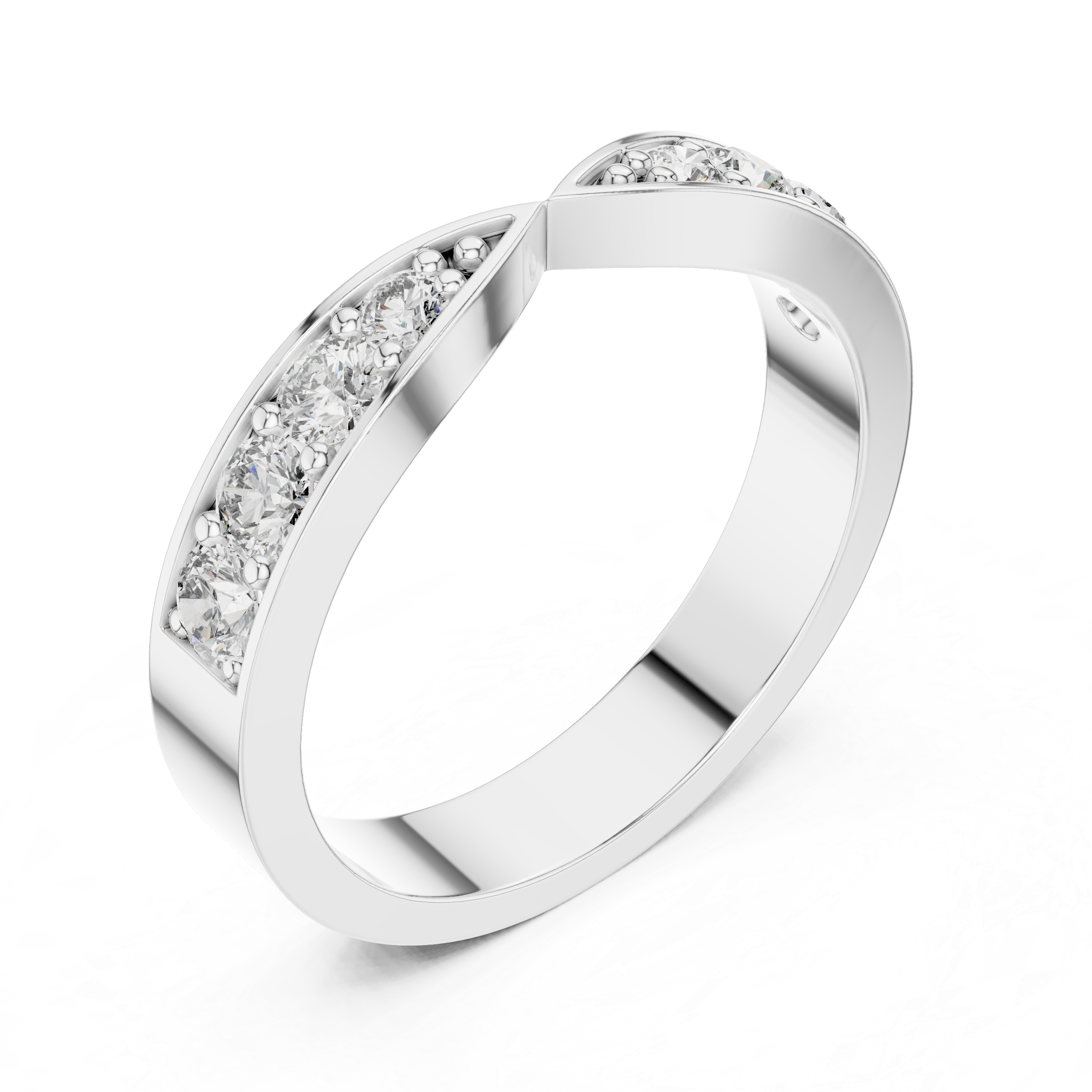 Modern twisted band ring with contemporary style.