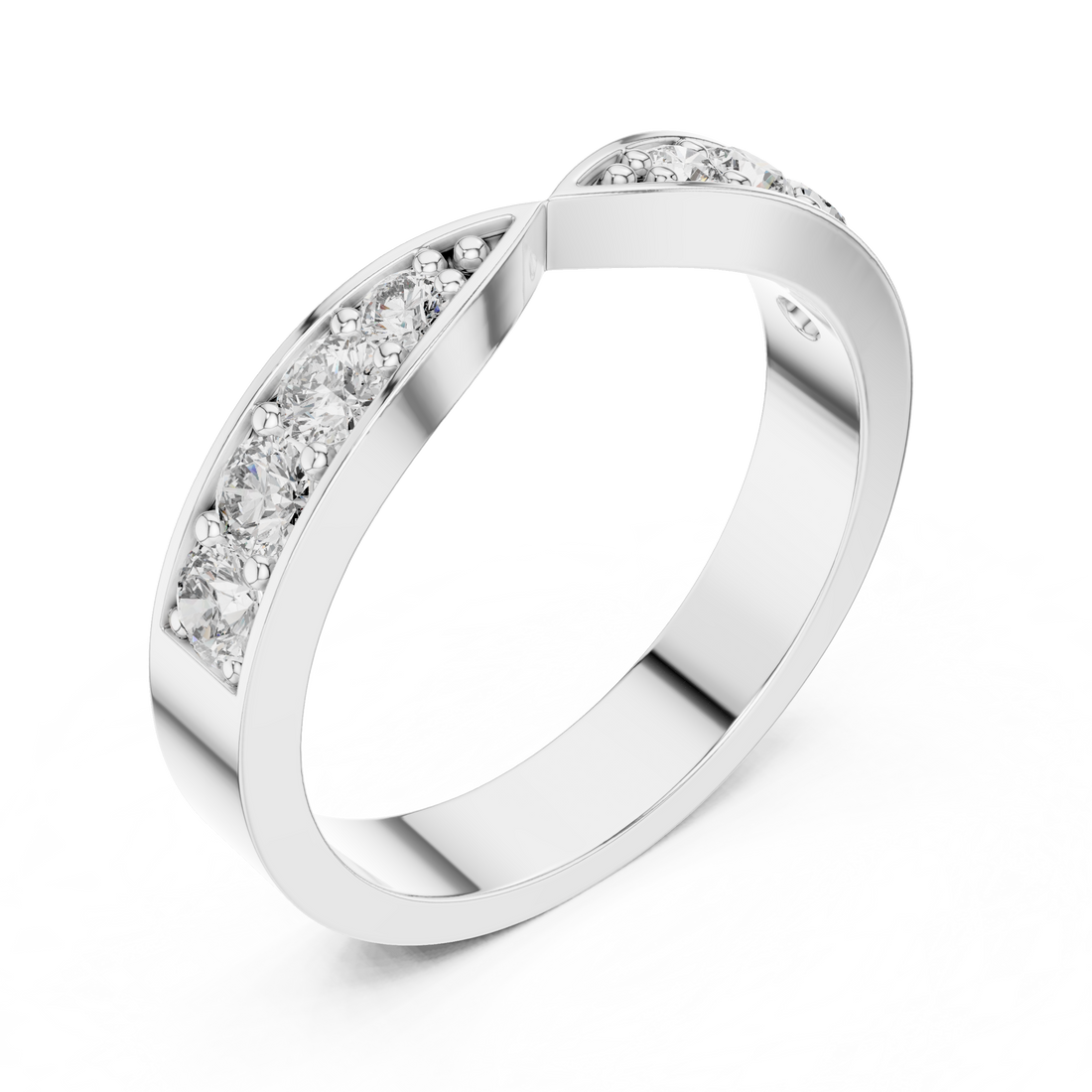 Modern twisted band ring with contemporary style.