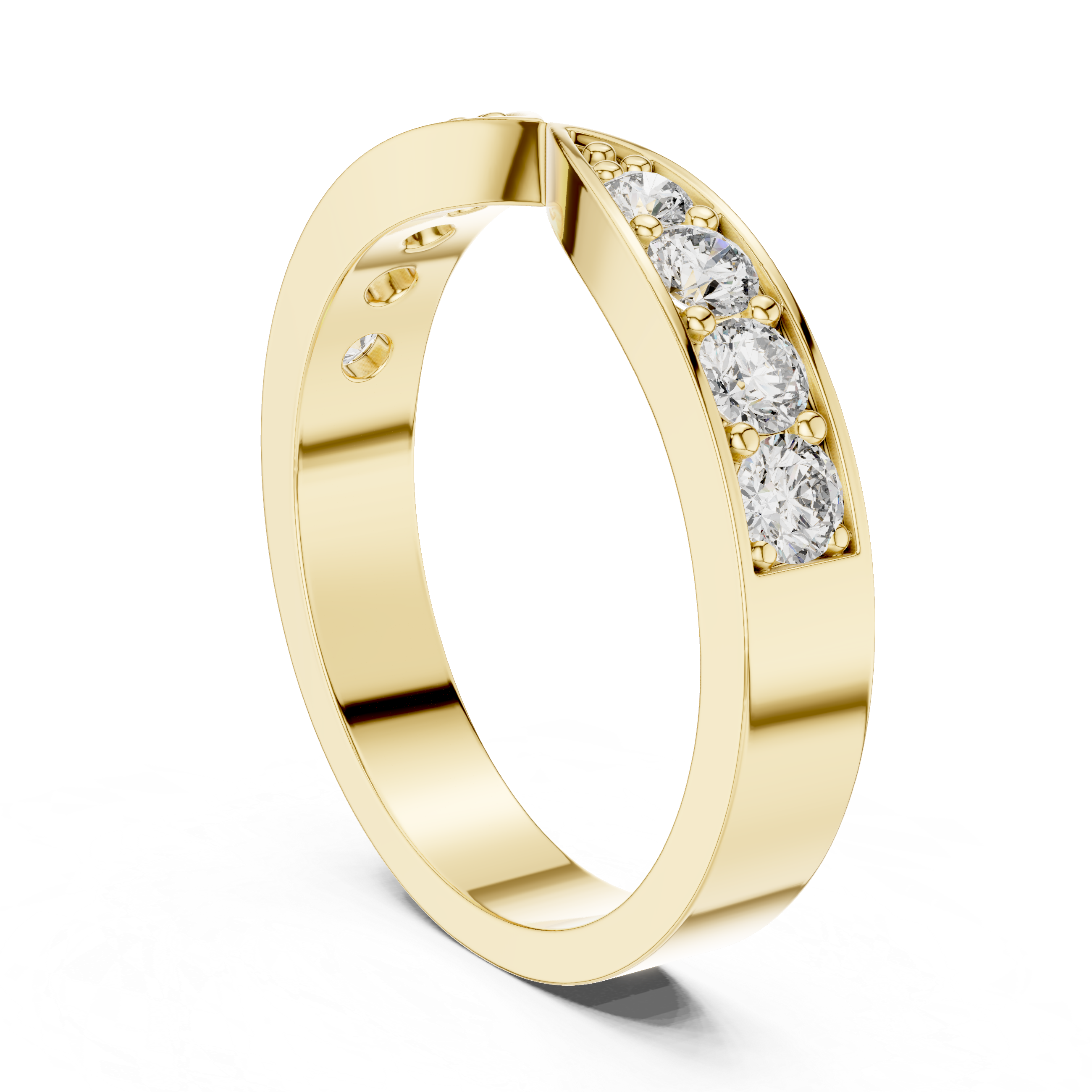 Small diamond hoop earrings with polished finish.
