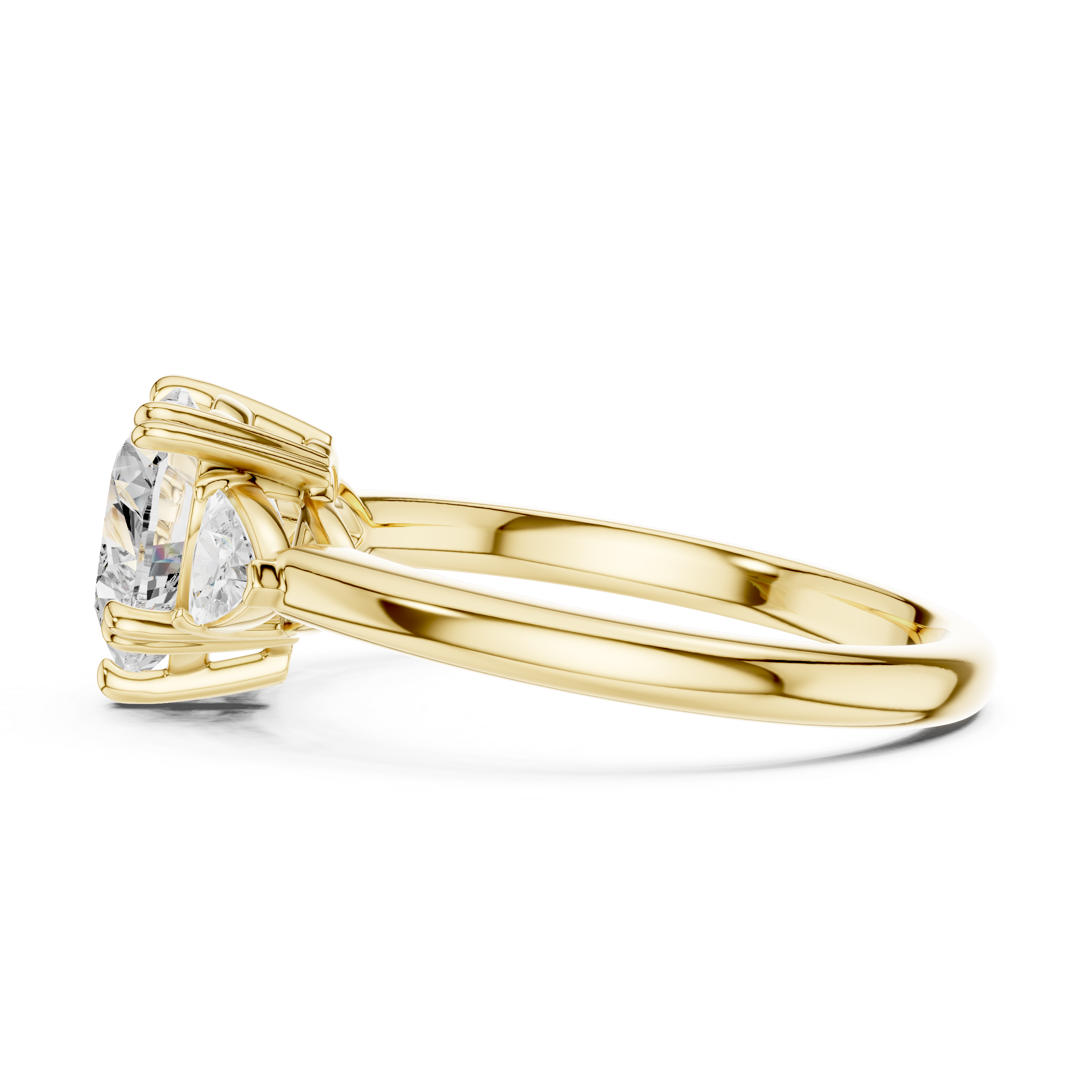Three stone  with accent diamonds