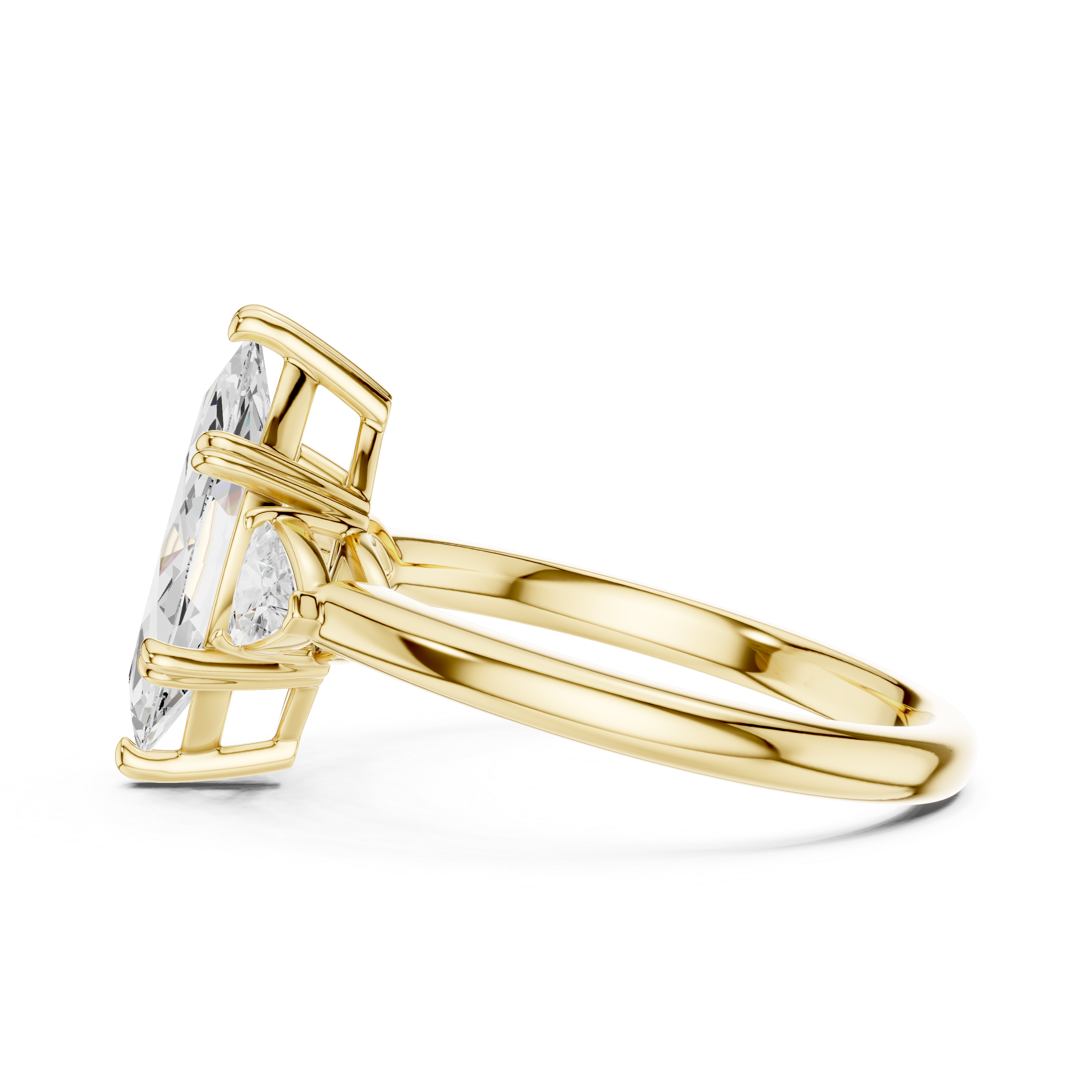 Three stone  with accent diamonds