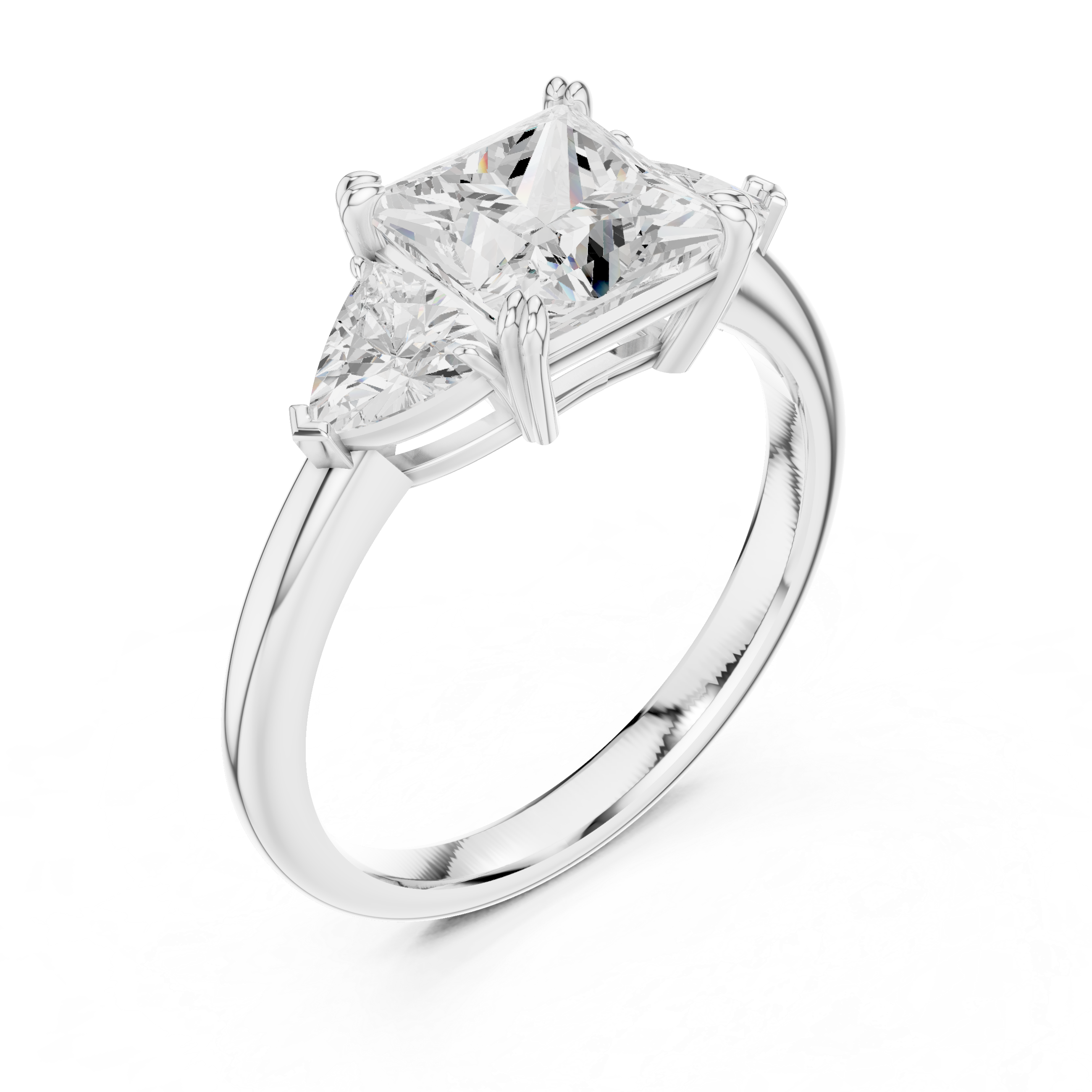 Three stone  with accent diamonds