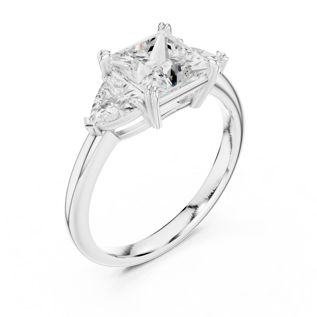 Three stone  with accent diamonds