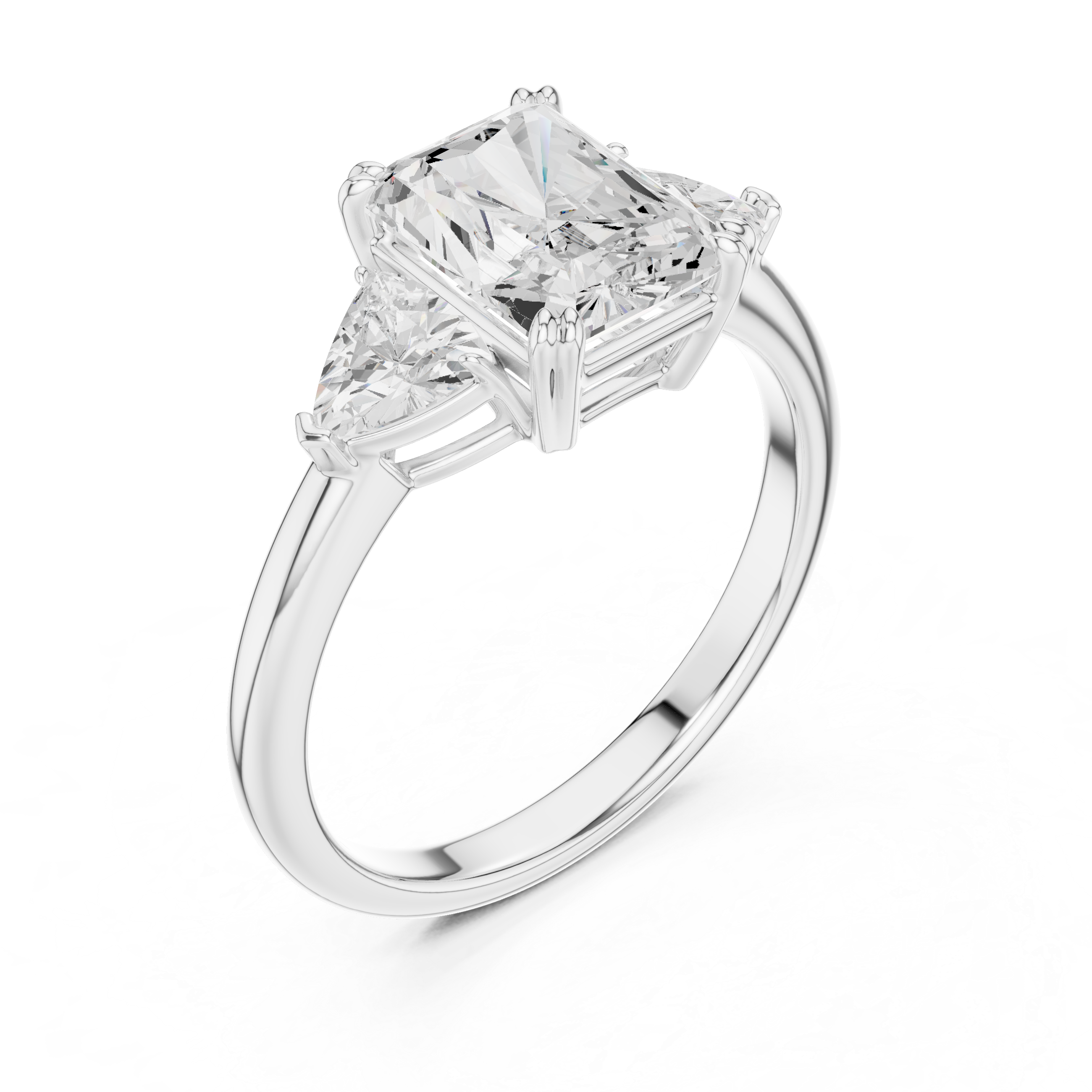 Three stone  with accent diamonds