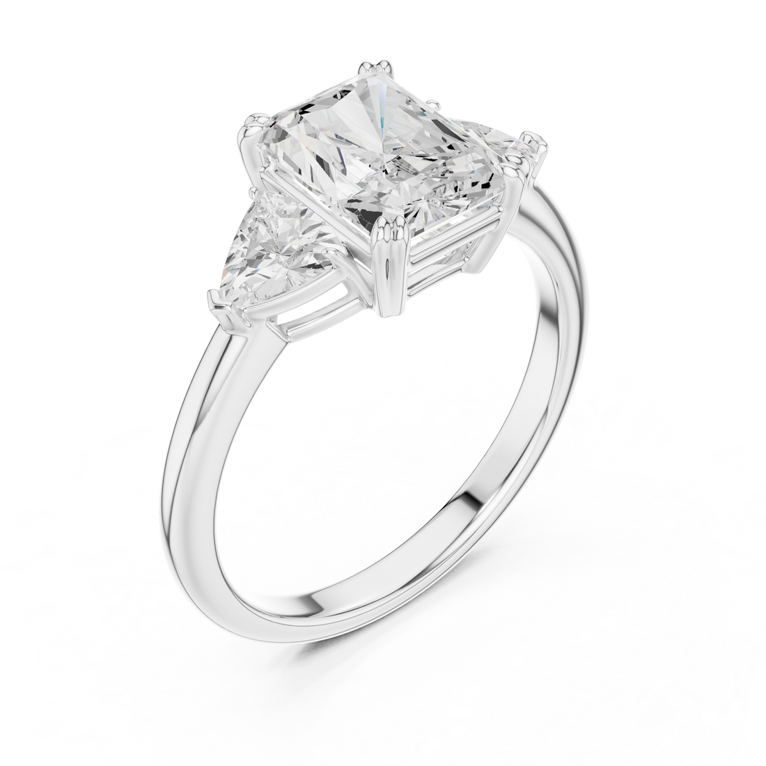 Three stone  with accent diamonds