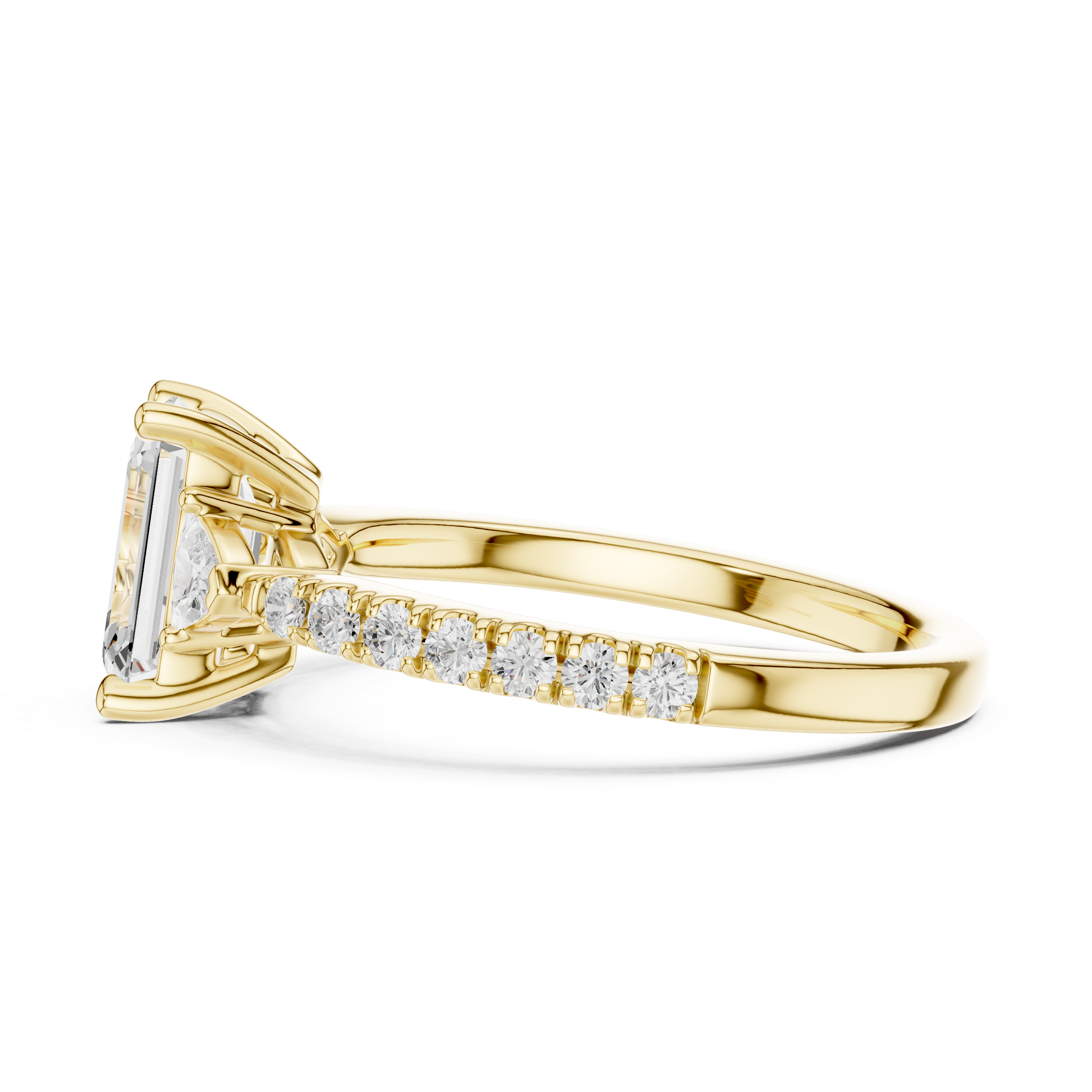 Three stone  with accent diamonds
