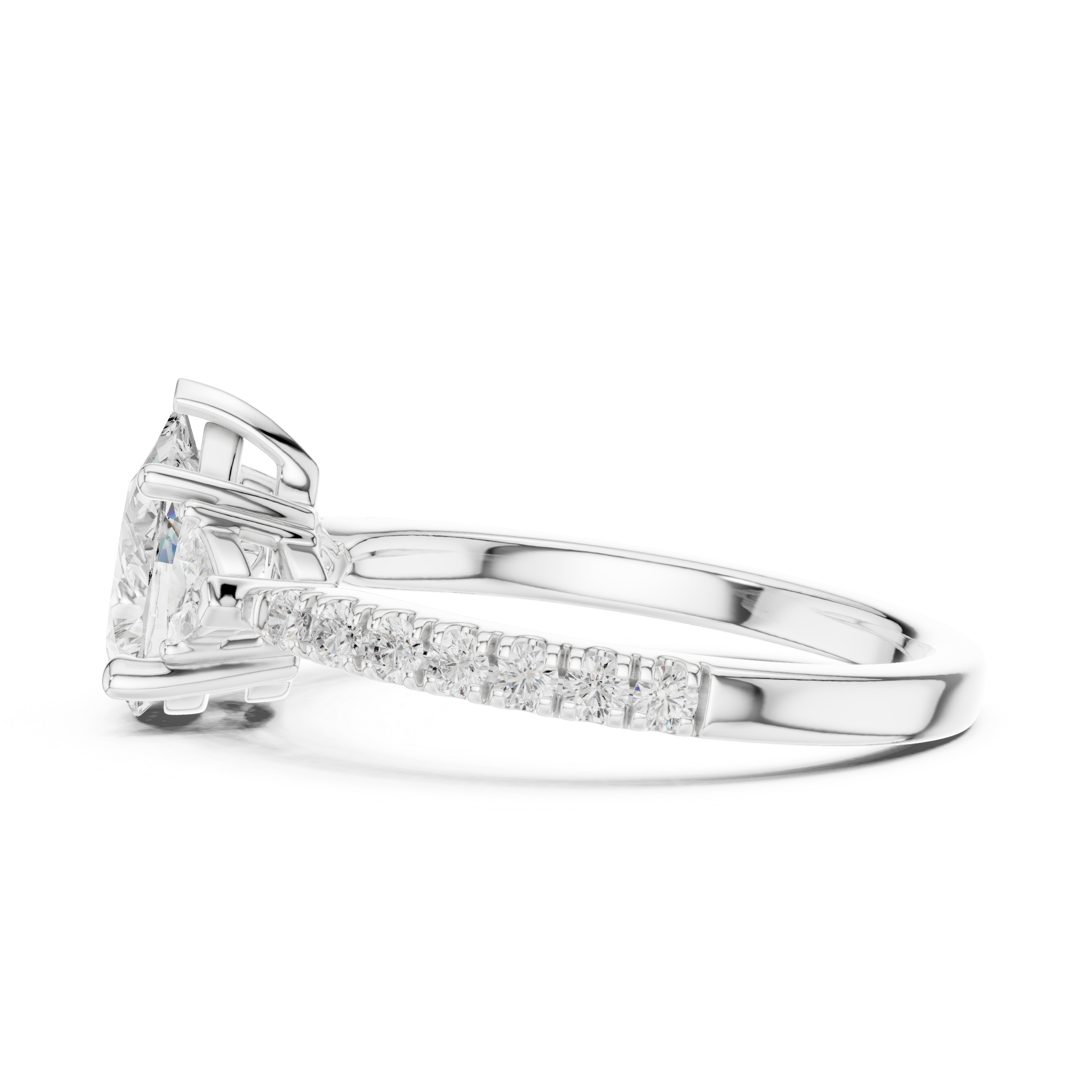 Luxury men's diamond band featuring row of sparkling stones.