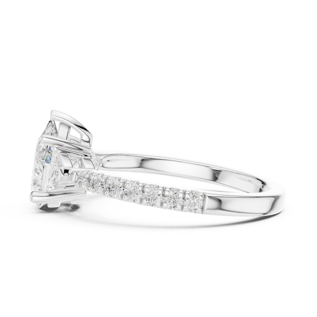 Luxury men's diamond band featuring row of sparkling stones.