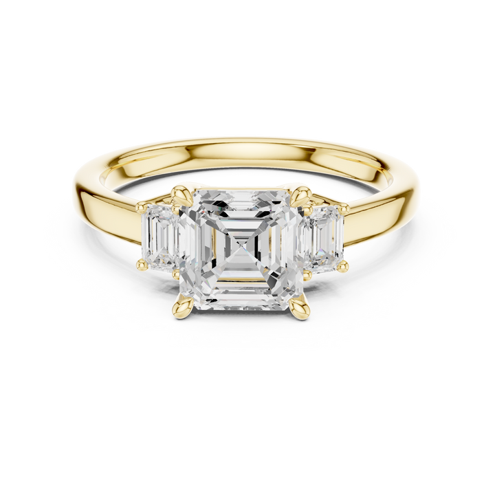 Modern promise ring featuring minimalist structure.