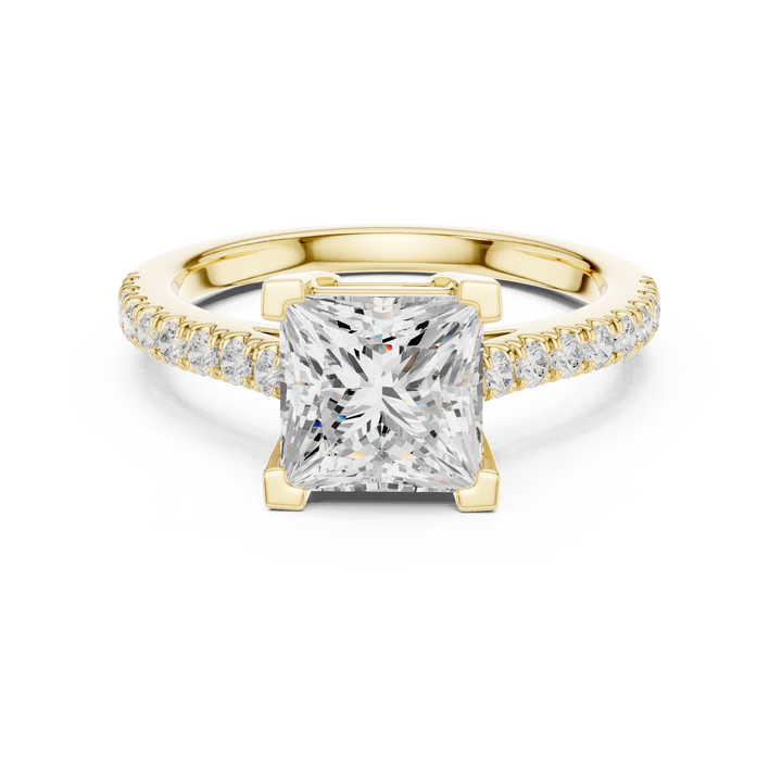 Minimalist thin band ring with tiny diamond accents and sleek modern look.