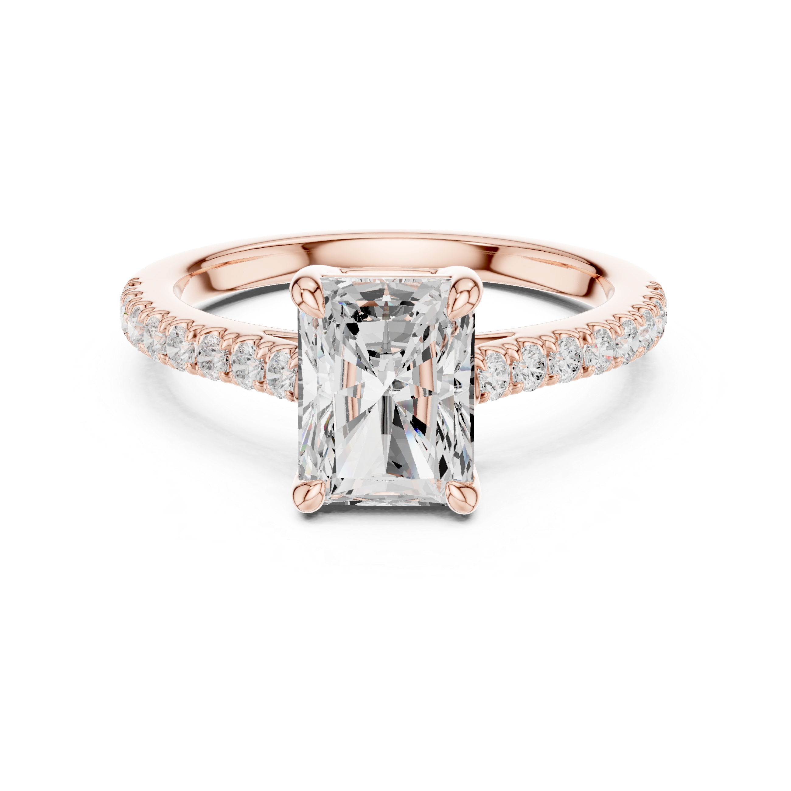 Elegant eternity ring featuring continuous circle of diamonds around the band.