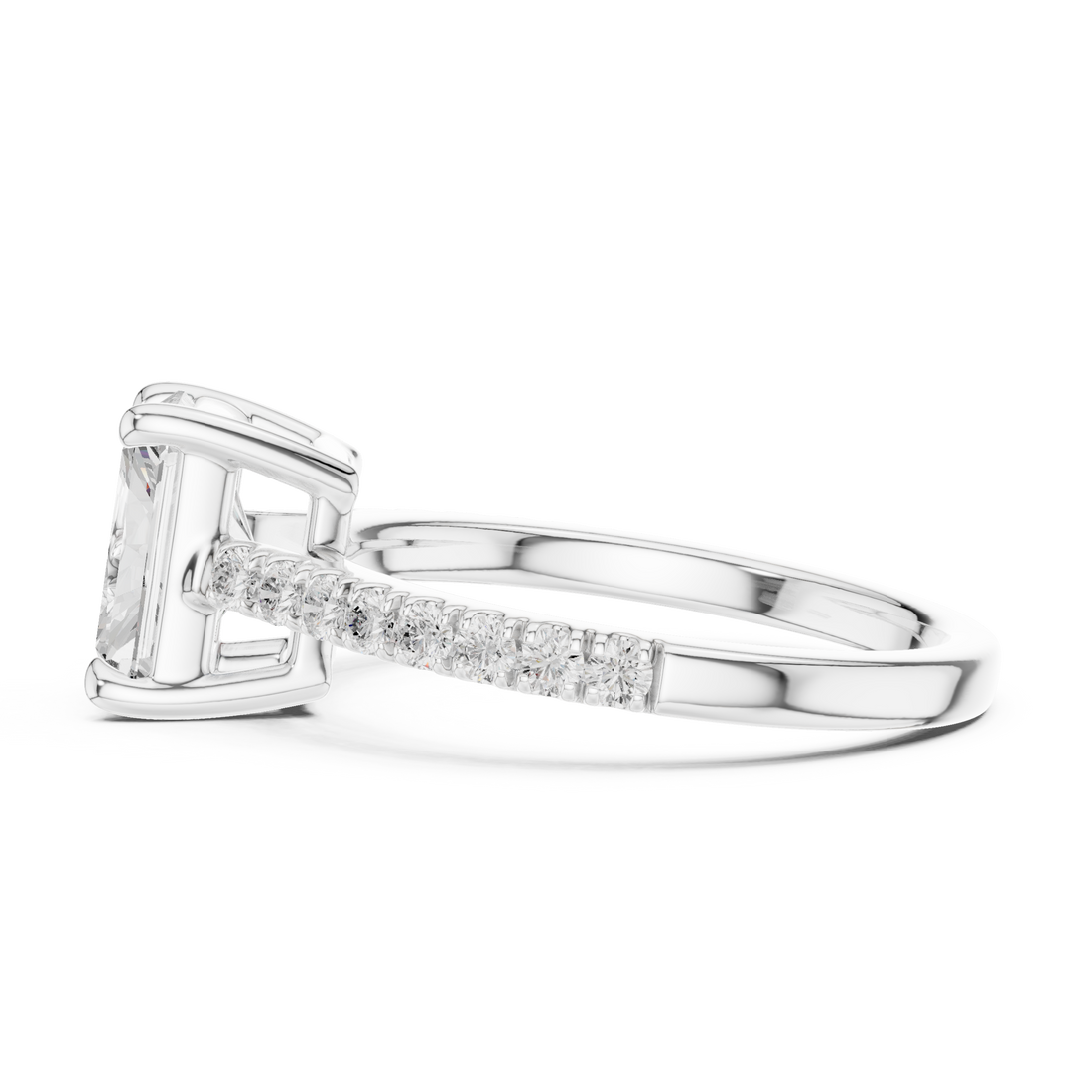 Elegant floral stud earrings crafted with petal-shaped diamond accents.