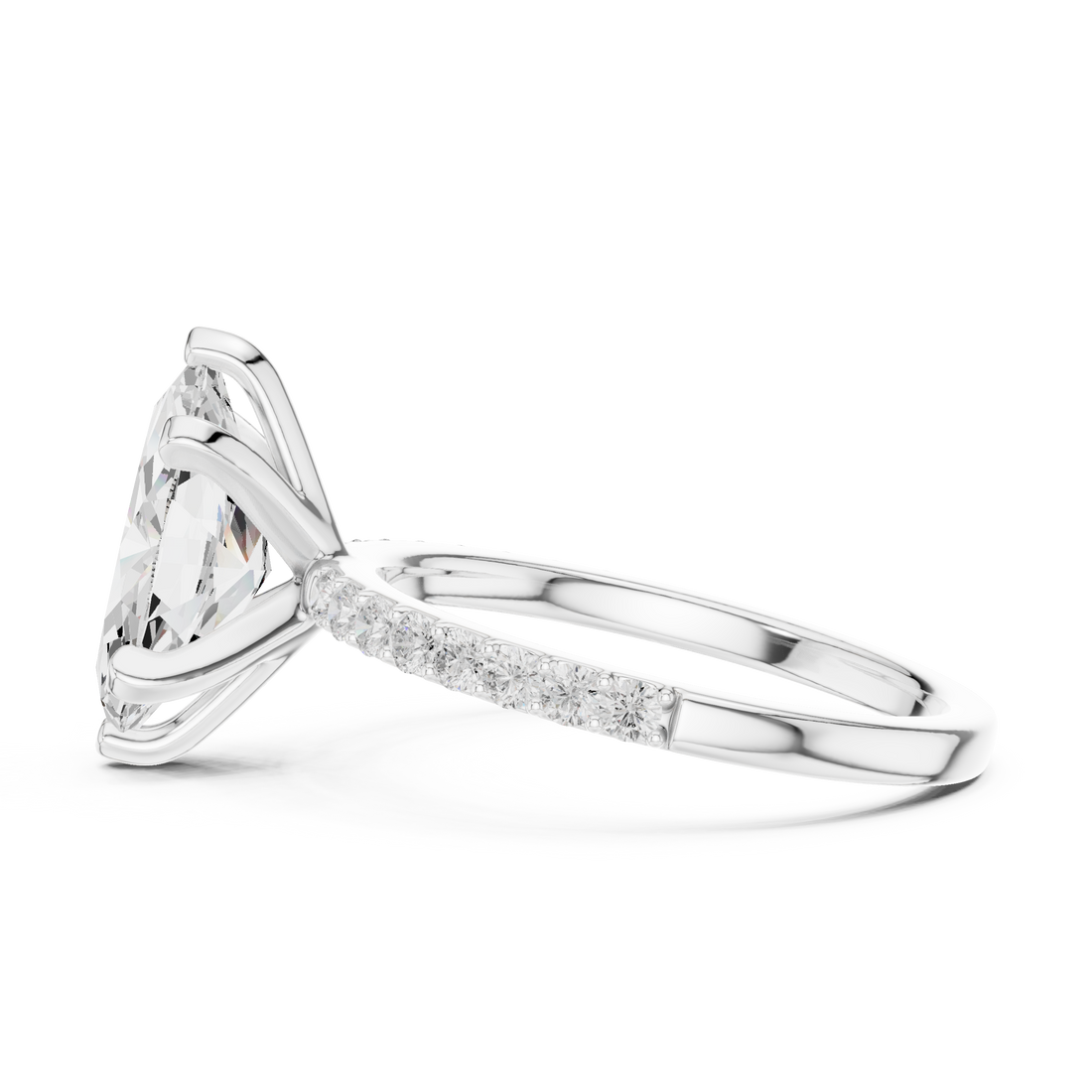 Luxury men's diamond band featuring row of sparkling stones.